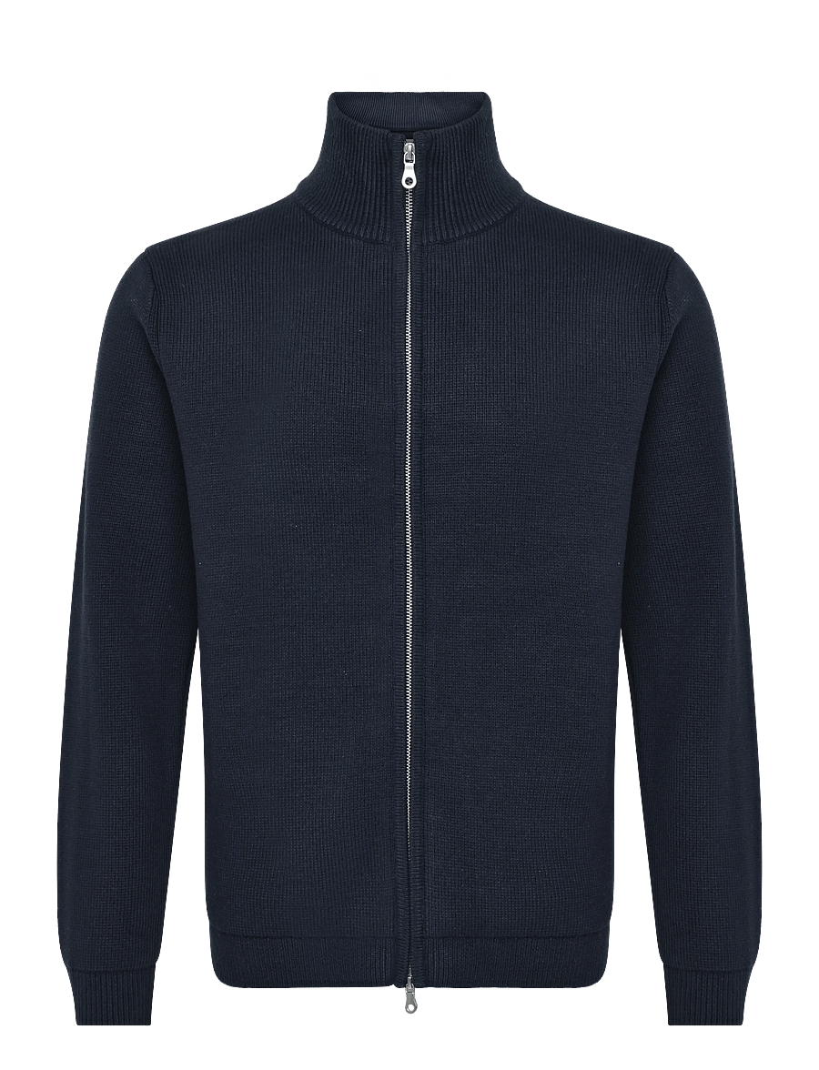 Garment Project - Zipper Knit Cardigan - Navy - navy - 0