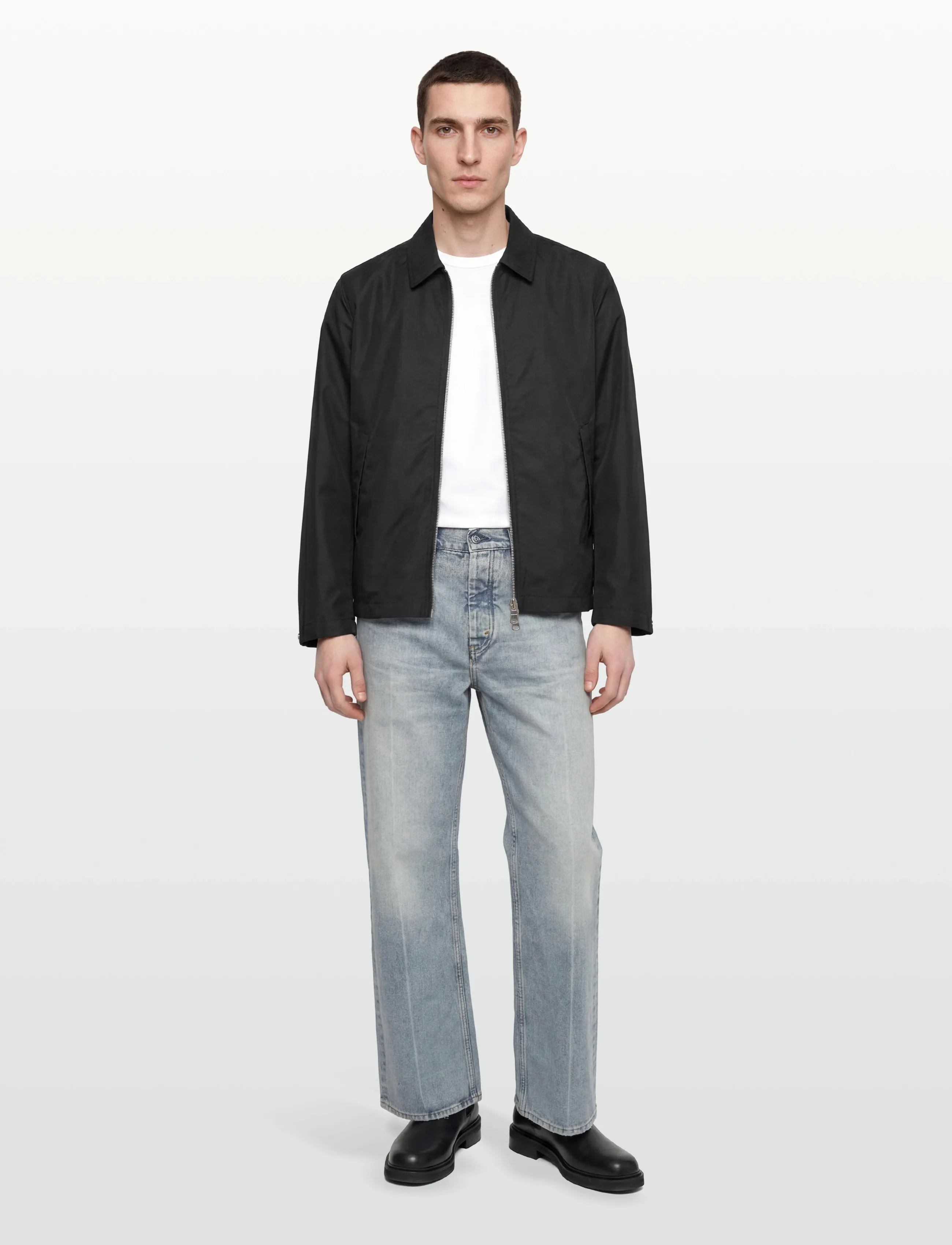 Garment Project Water Repellent Zipper Jacket - Bla, L, Black, Jakker > Lette Jakker, Herre