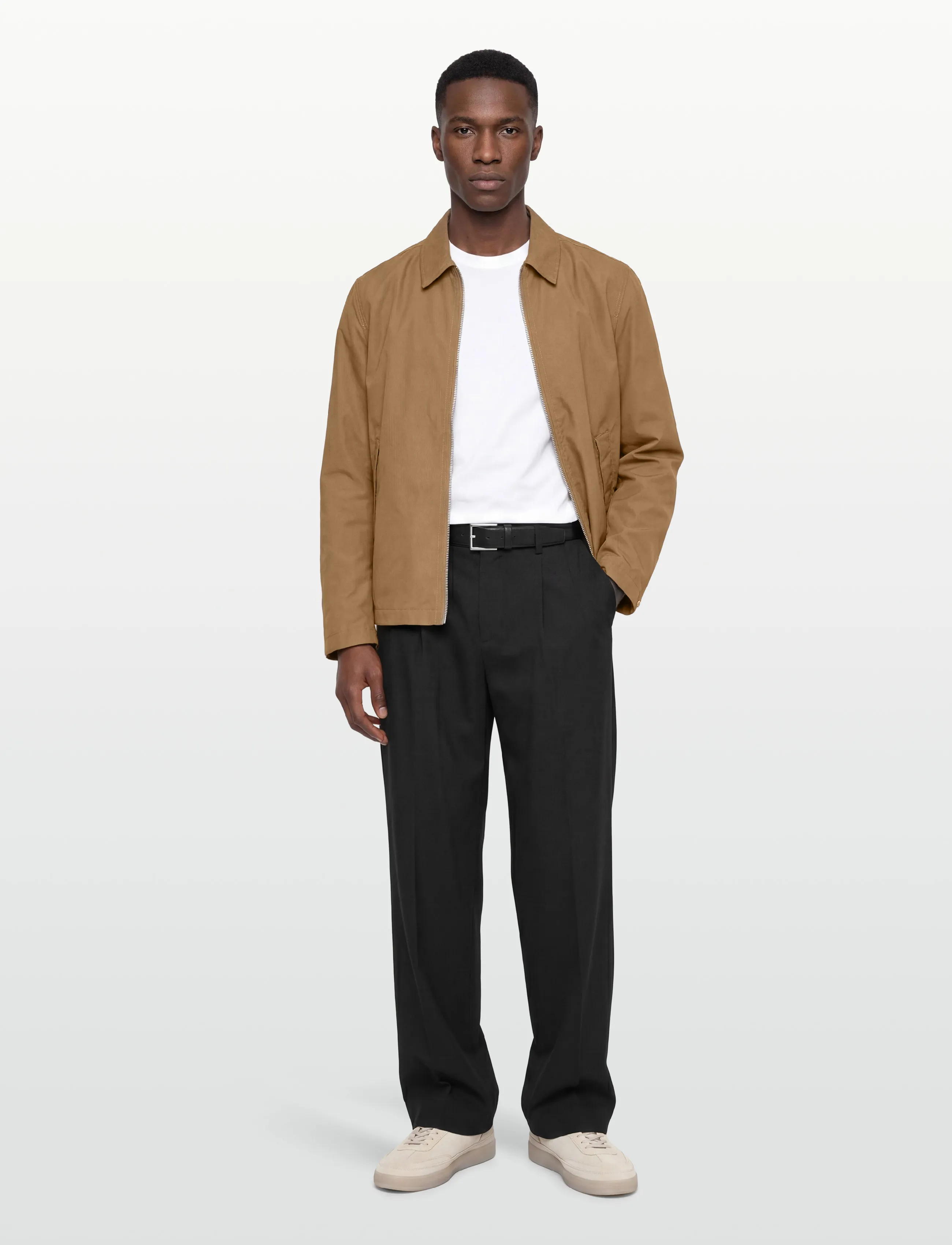 Garment Project Water Repellent Zipper Jacket - Mos, S, Brown, Jakker > Lette Jakker, Herre