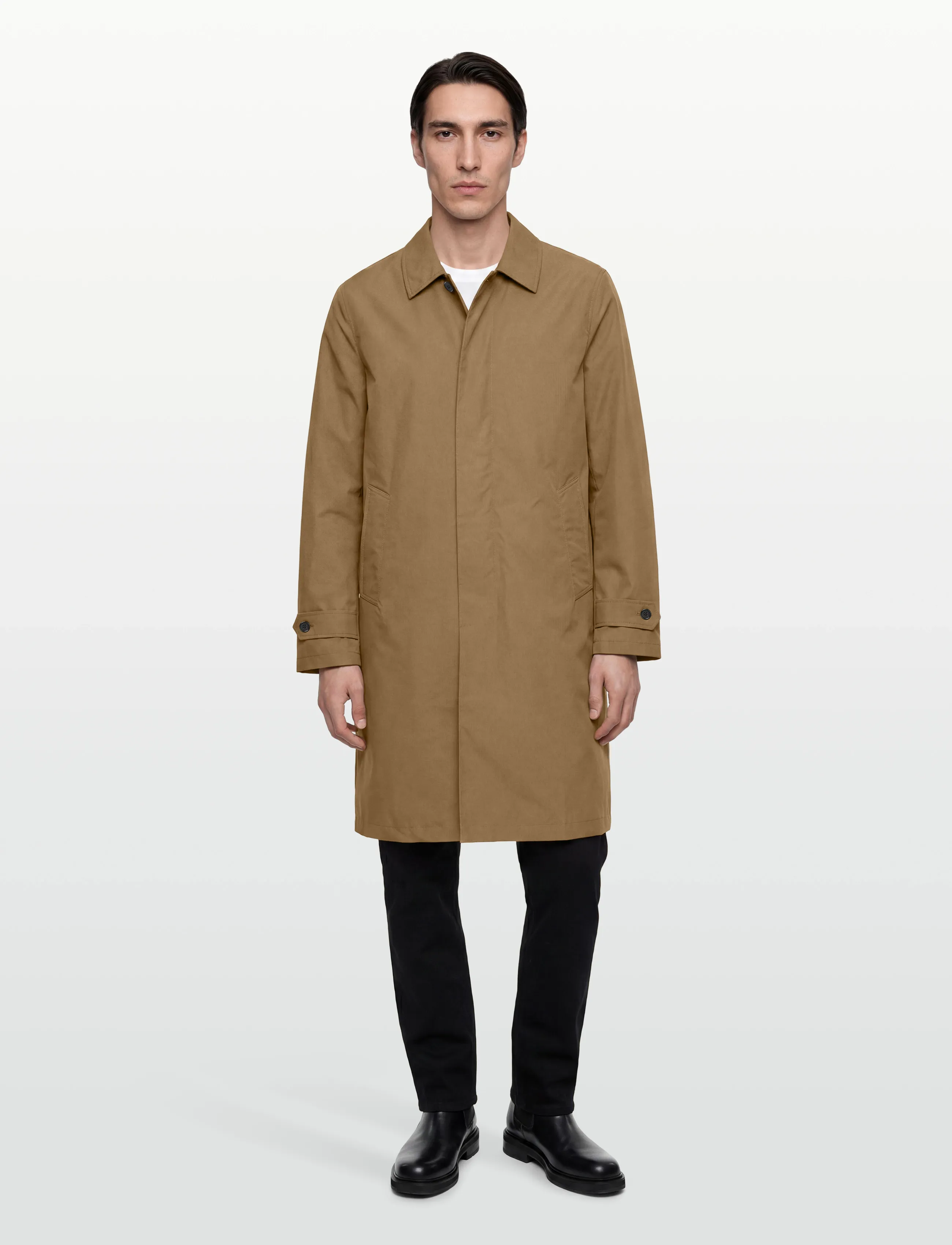 Garment Project Water Repellent Coat Moss, S, Coats, Braun - Trench Männerswear