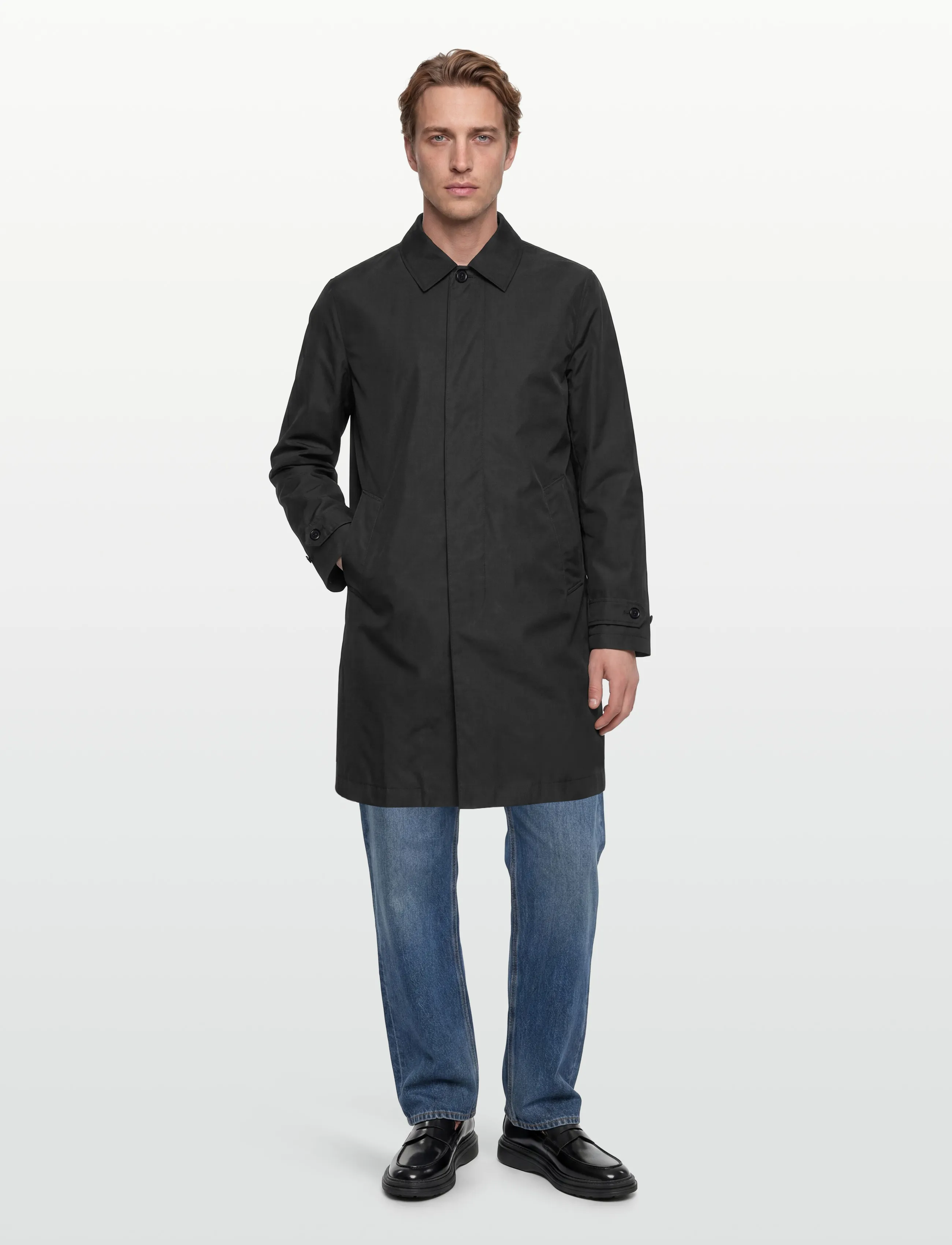 Garment Project Water Repellent Coat Black, XL, Rainwear, Schwarz - Rain Coats, Männerswear