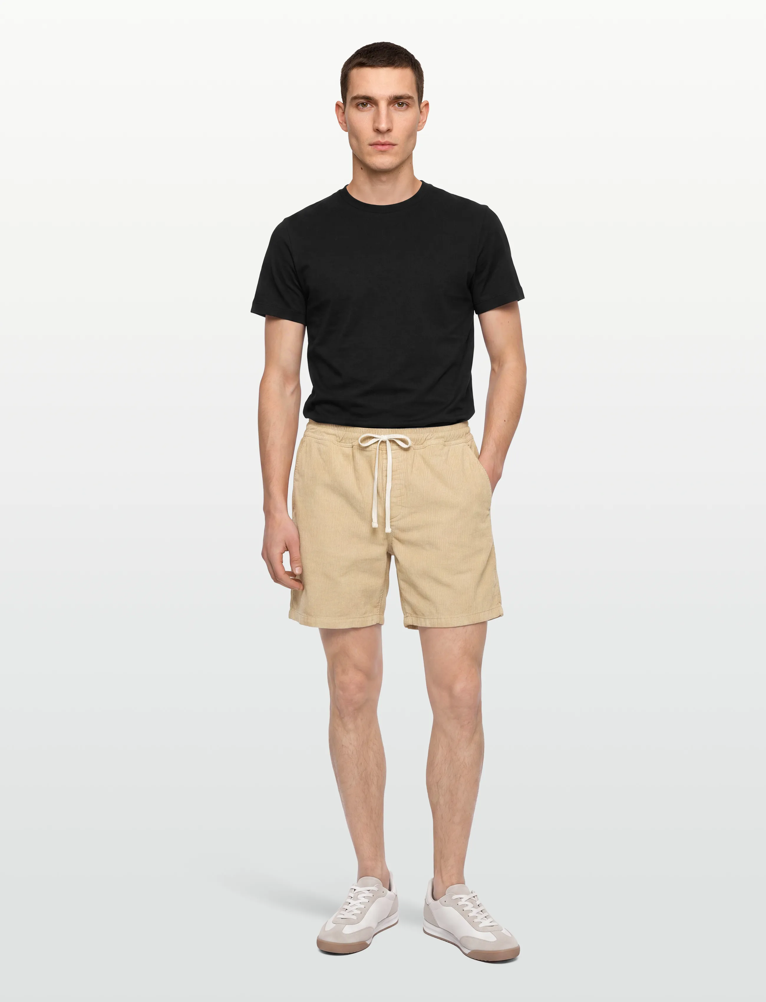 Garment Project Corduroy Shorts - Bone, M, Beige, Shorts > Afslappet, Herre