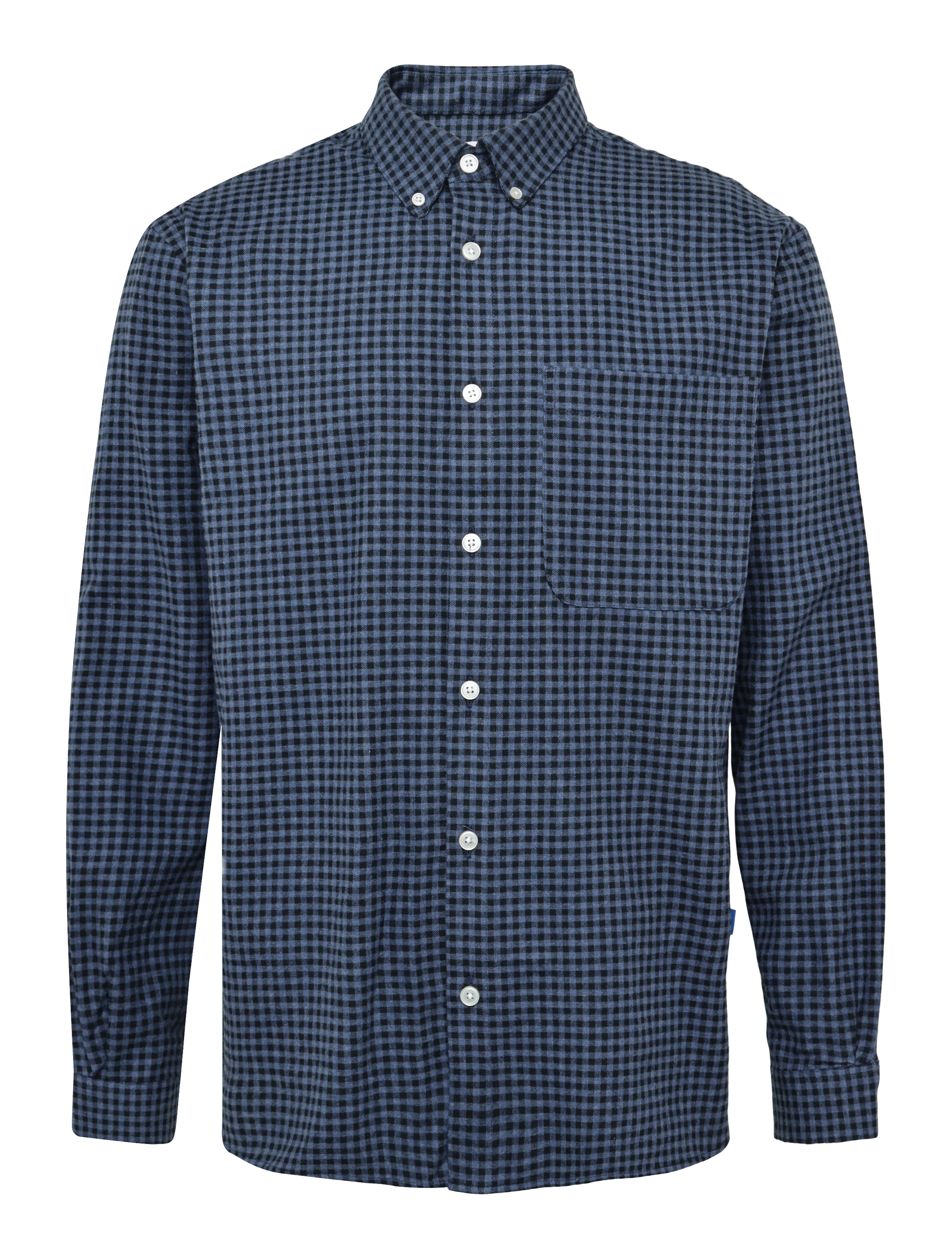 Garment Project Relaxed LS Button Down Shirt - Flan - Inspiration - NAVY CHECK / navy