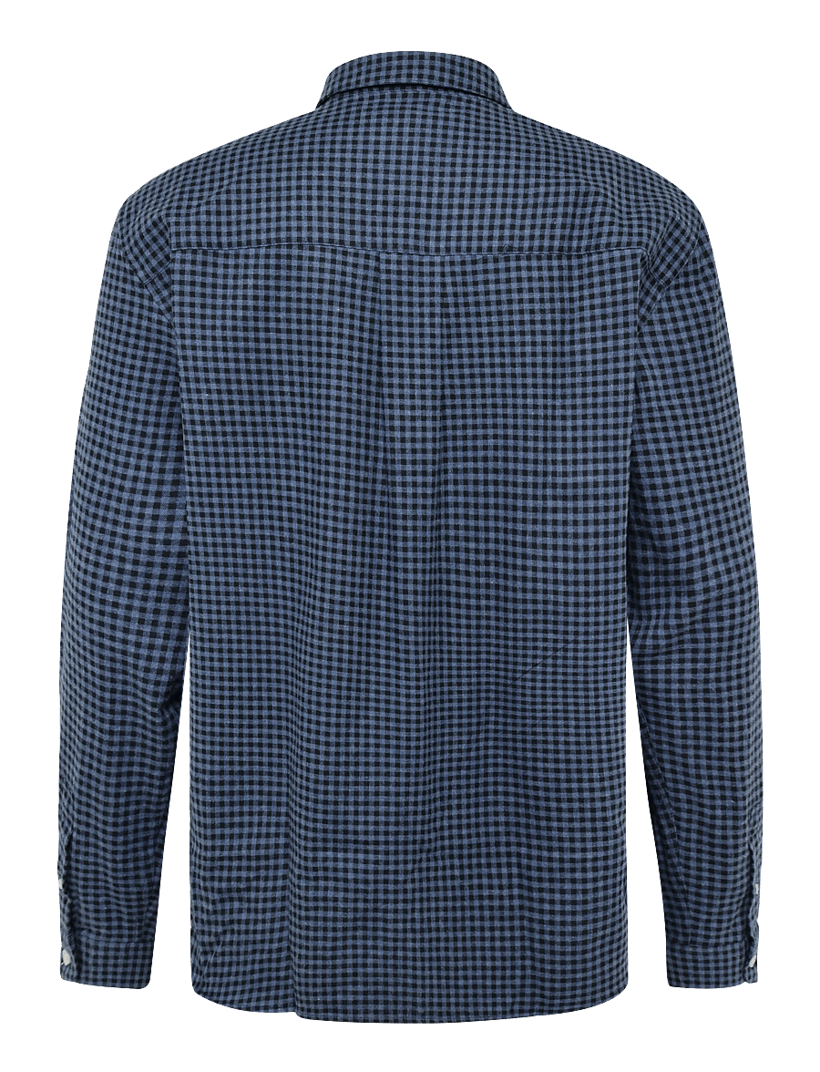 Garment Project - Relaxed LS Button Down Shirt - Flan - flannel-skjorter - navy check - 1