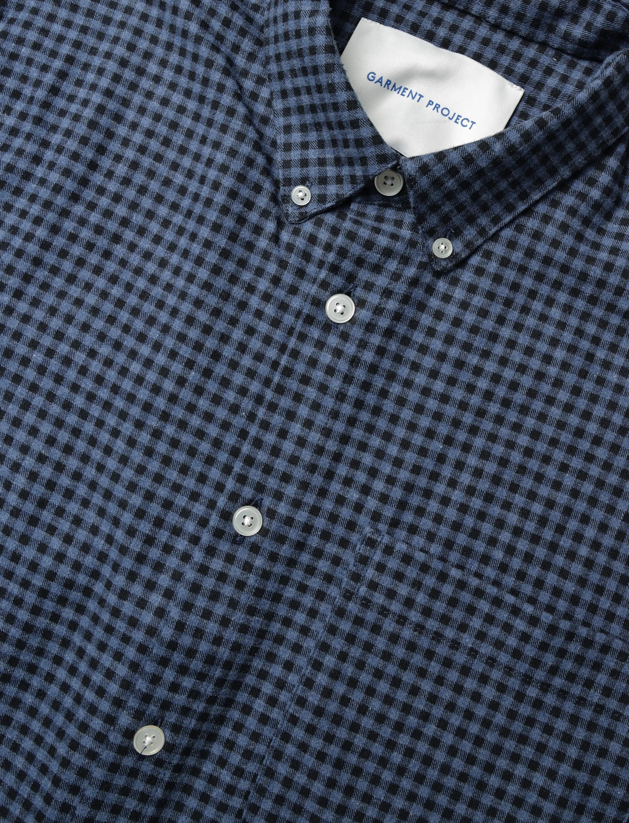 Garment Project - Relaxed LS Button Down Shirt - Flan - navy check - 2