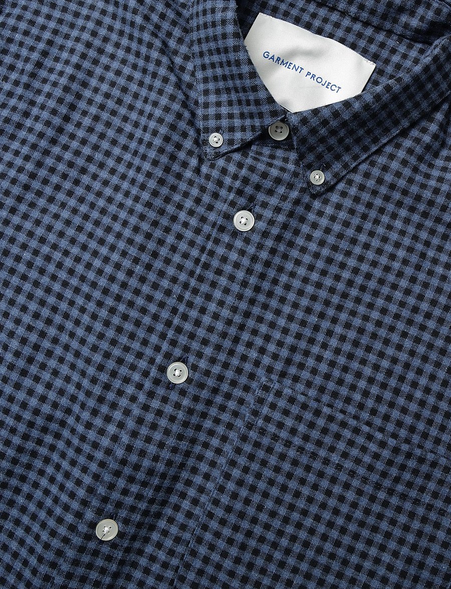 Garment Project - Relaxed LS Button Down Shirt - Flan - flannel-skjorter - navy check - 2