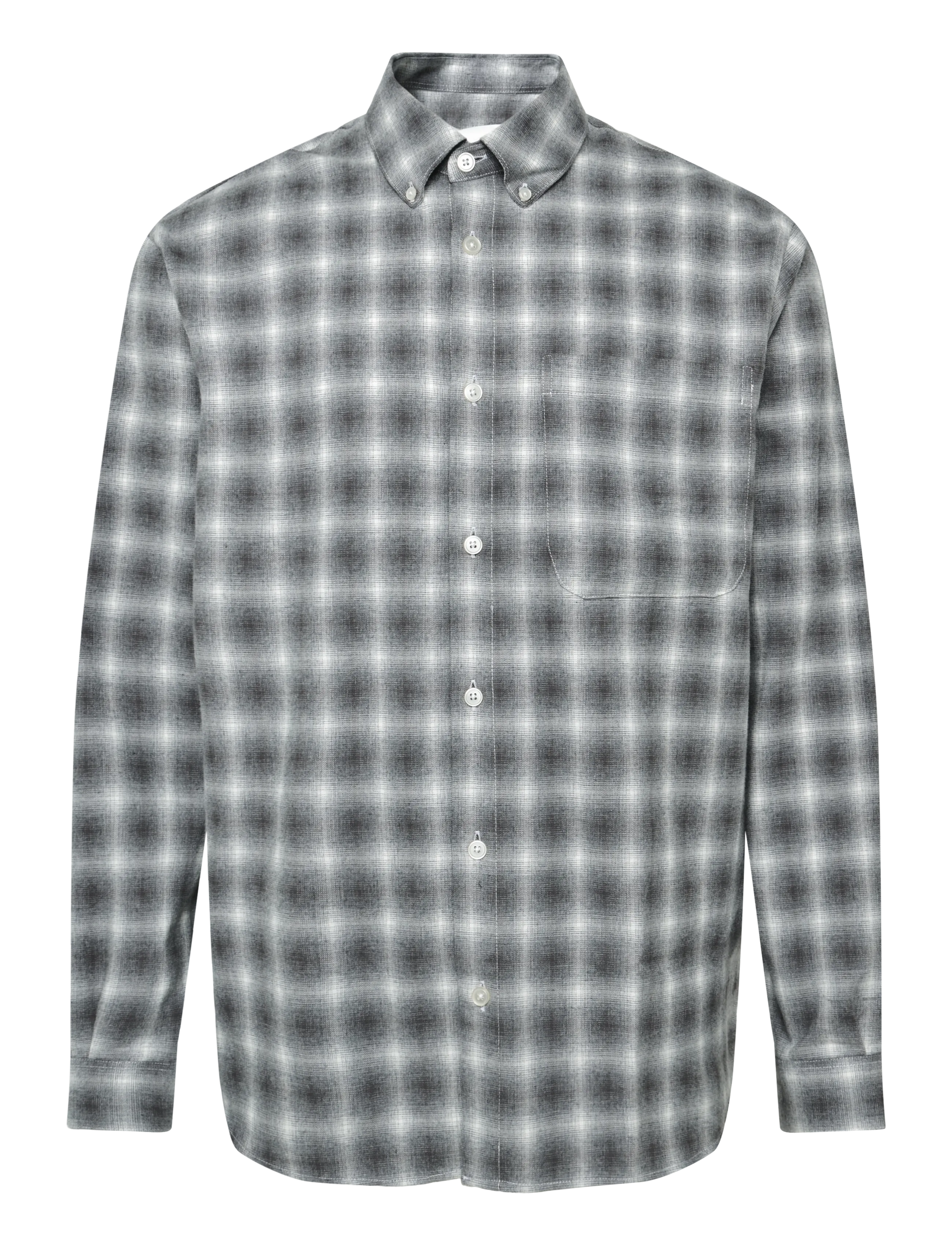 Garment Project Relaxed LS Button Down Shirt - Flan - Shop efter anledning - GREY CHECK / grey