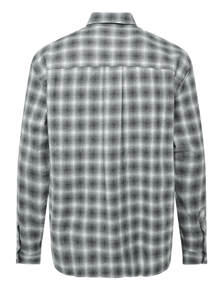 Garment Project - Relaxed LS Button Down Shirt - Flan - flanellskjortor - grey check - 1