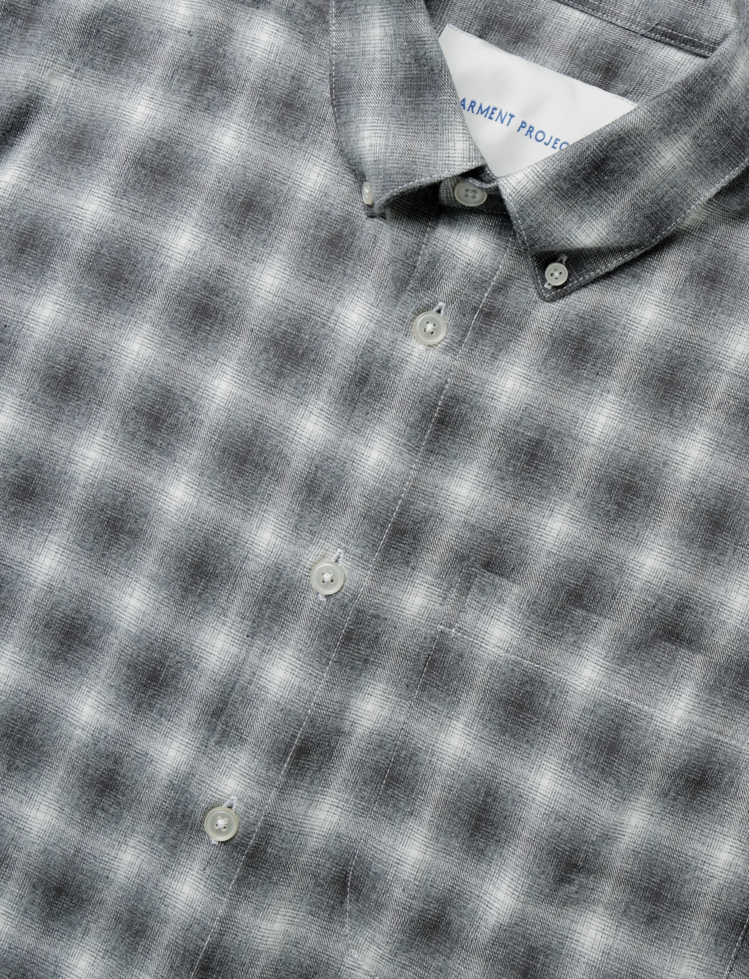 Garment Project - Relaxed LS Button Down Shirt - Flan - grey check - 2