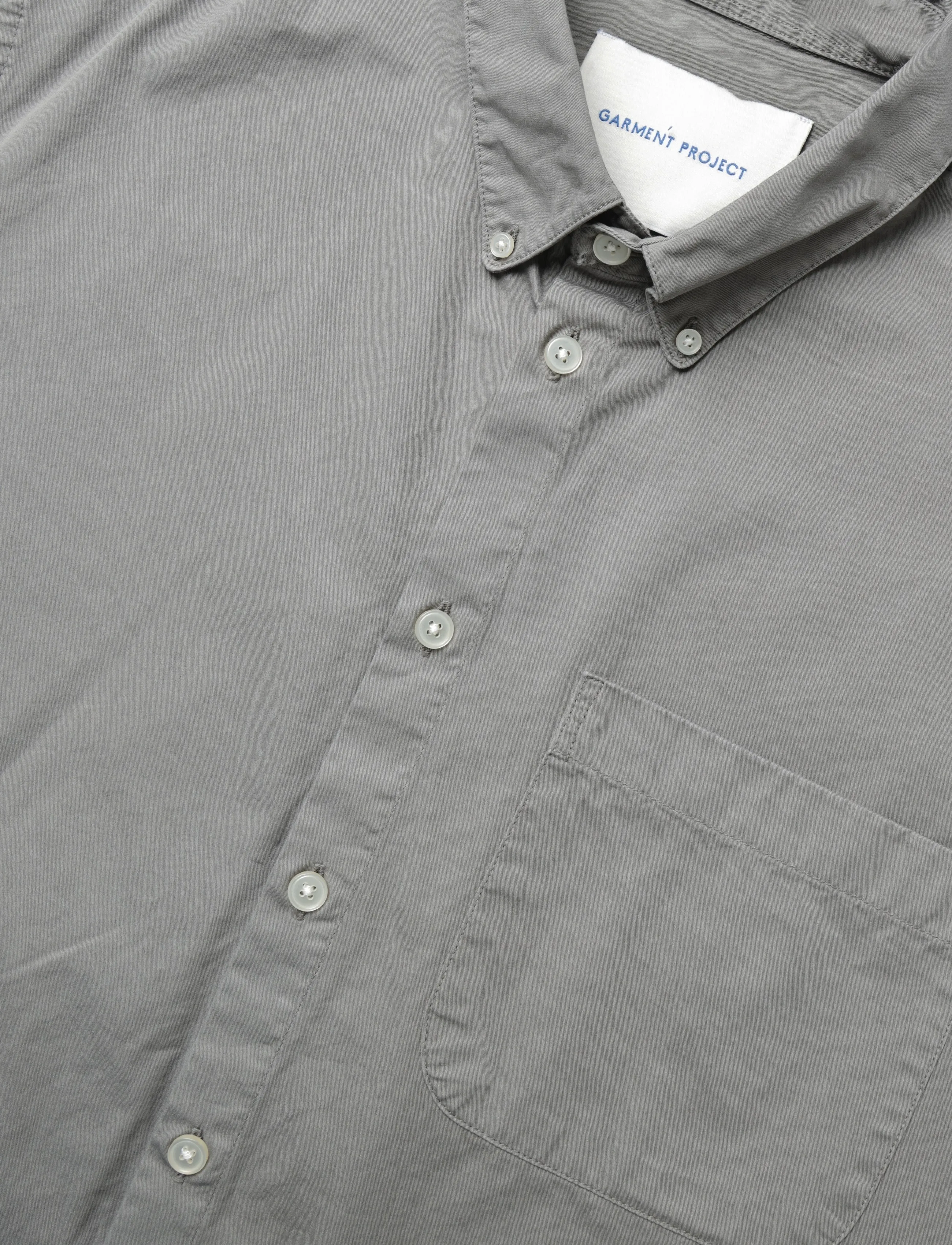 Garment Project - Relaxed LS Button Down Shirt - Grey - grey - 2