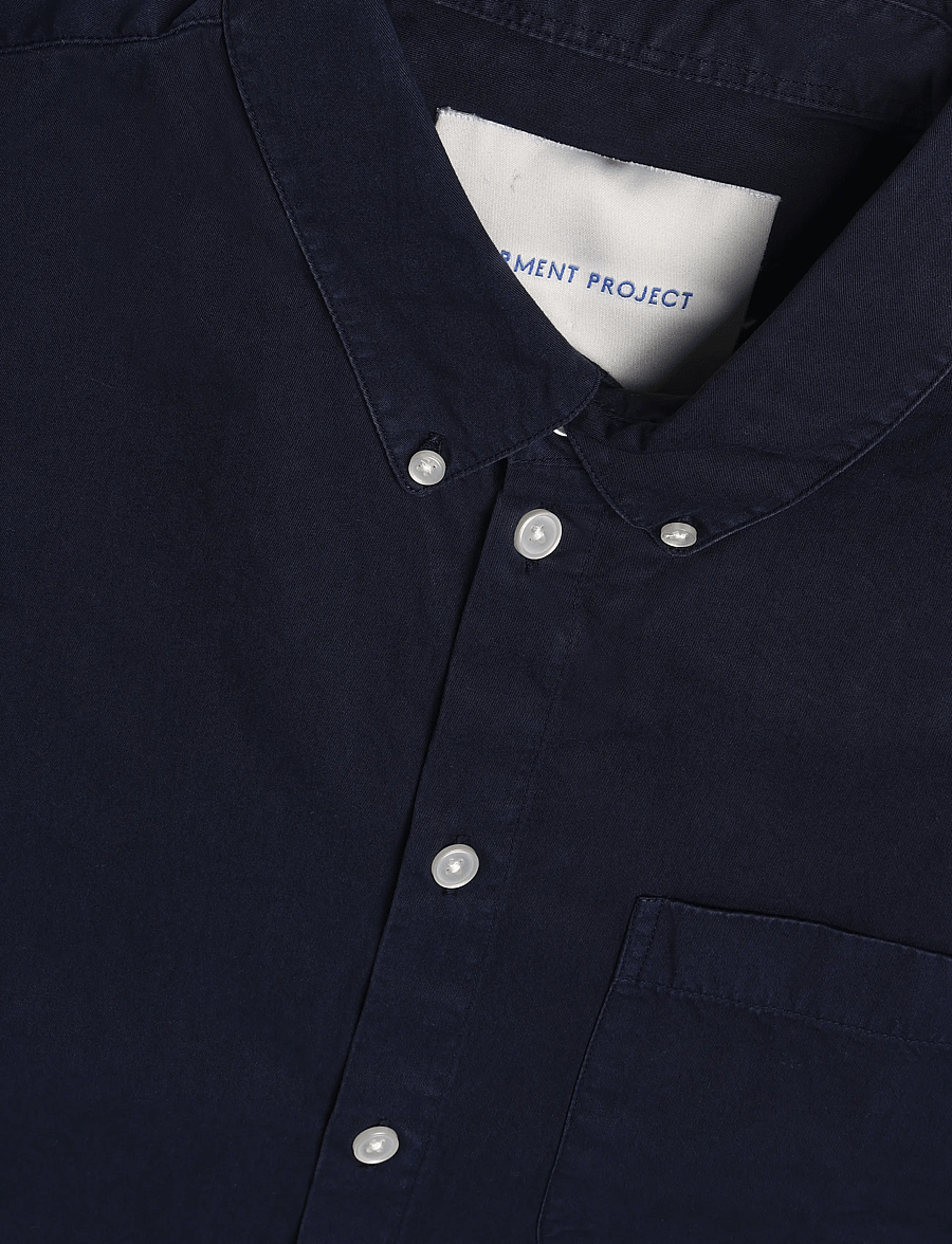 Garment Project - Relaxed LS Button Down Shirt - Navy - casual skjorter - navy - 2