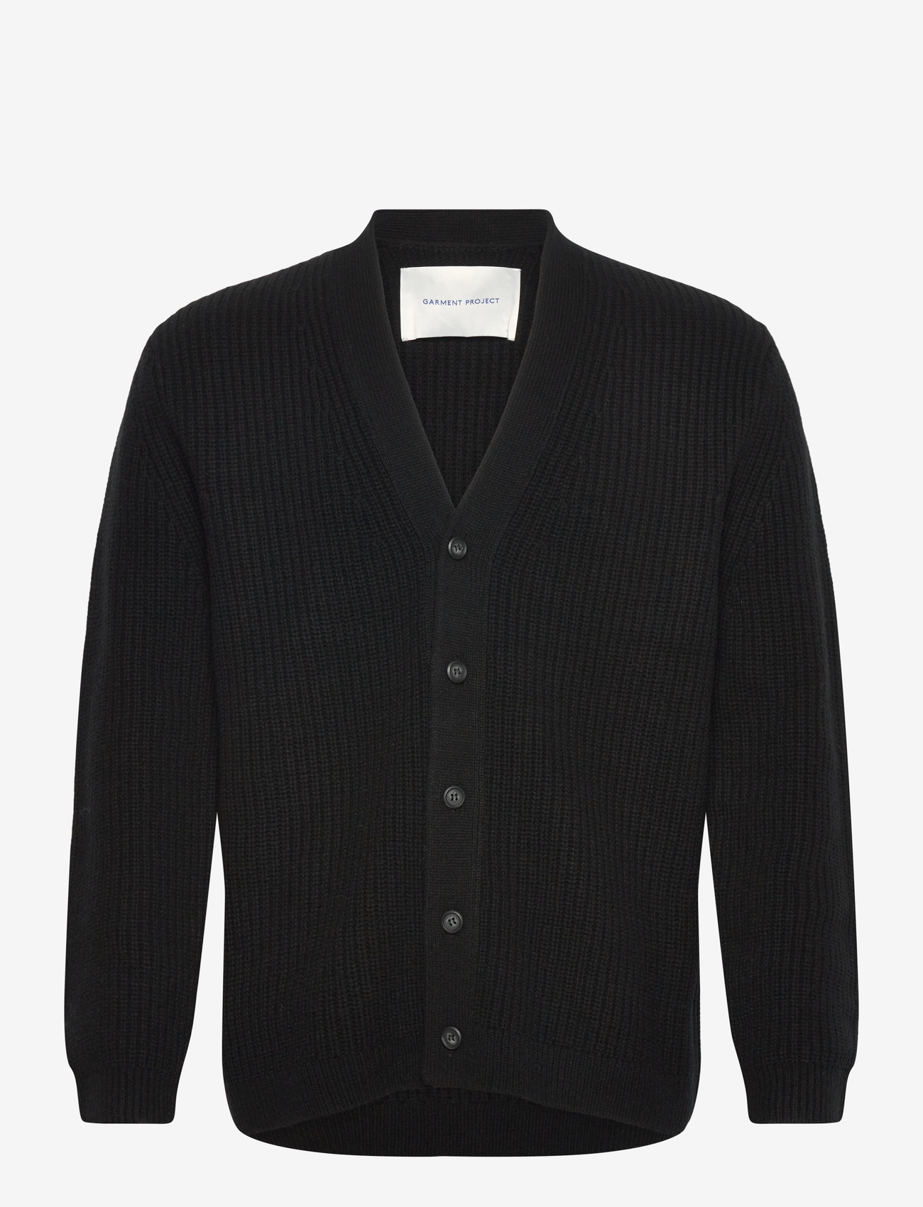 Garment Project - Wool Knit Cardigan - Black - cardigans - black - 1