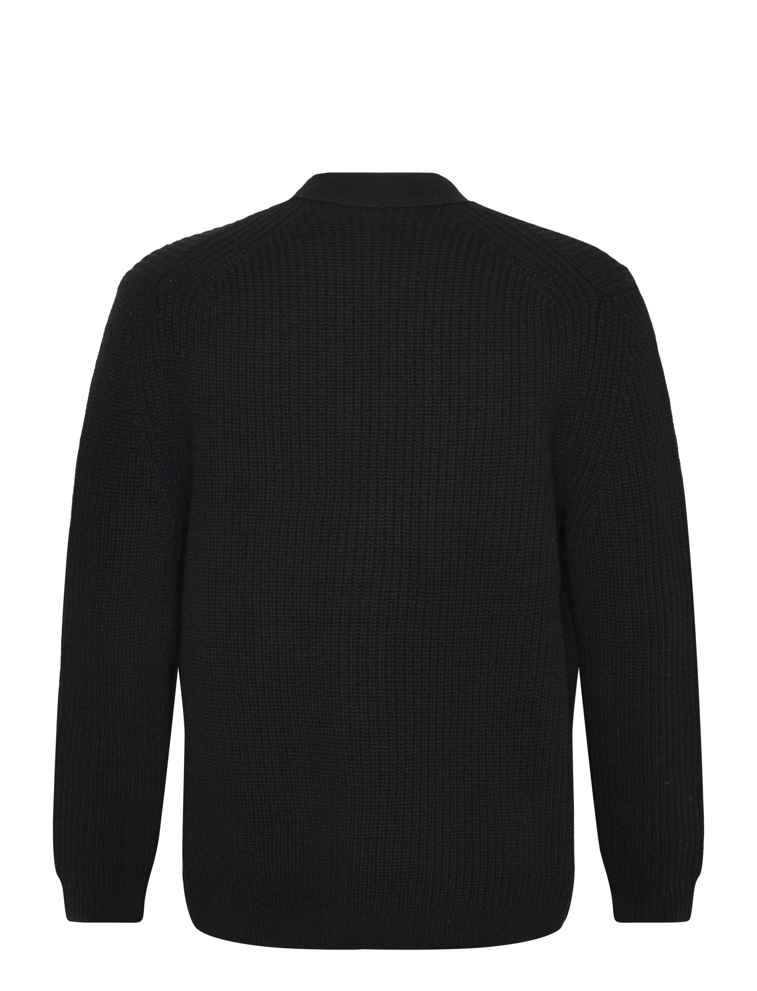 Garment Project - Wool Knit Cardigan - Black - koftor - black - 2