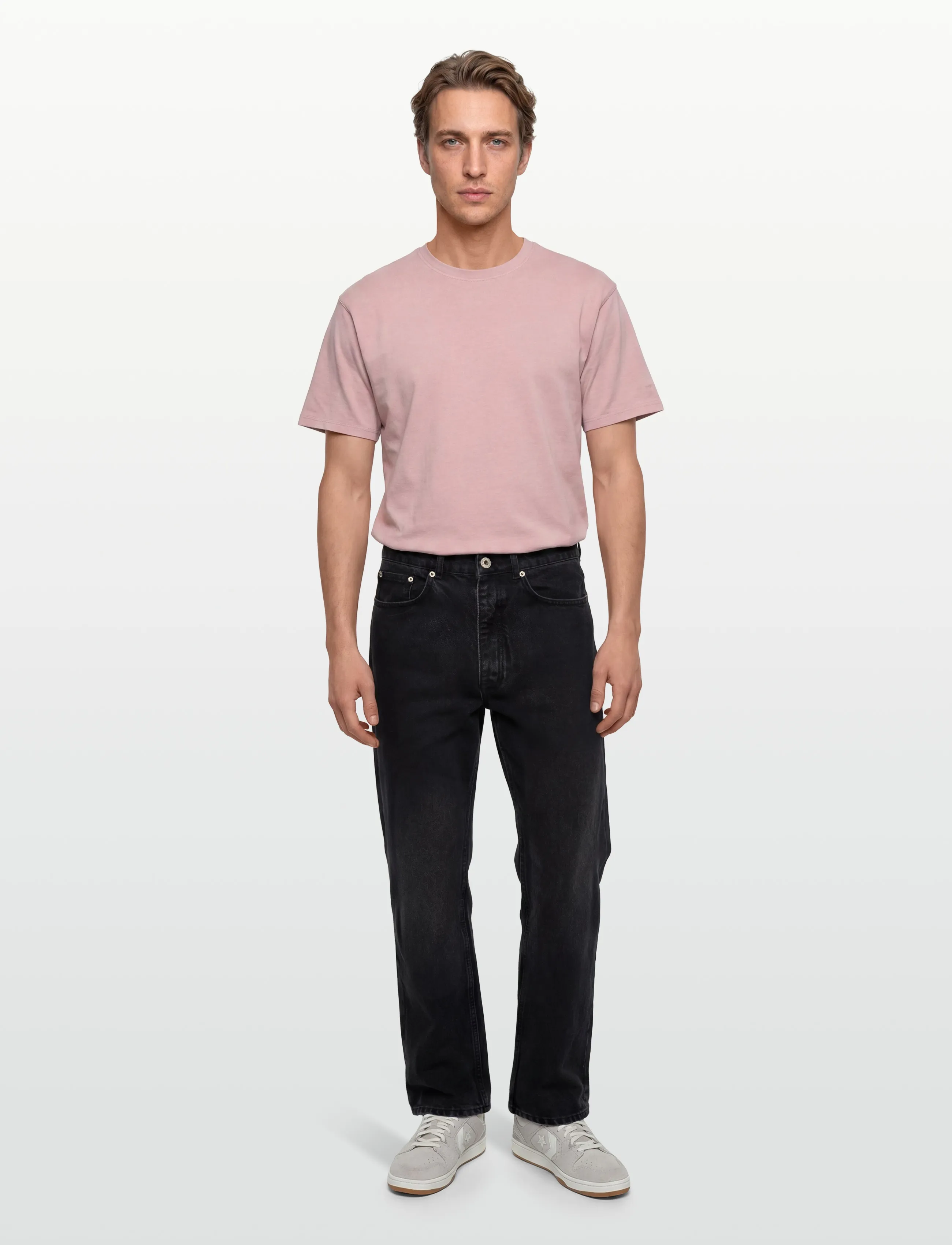 Garment Project Loose Five Pocket Jeans - Stone Was, 36, Black, Jeans > Afslappede, Herre