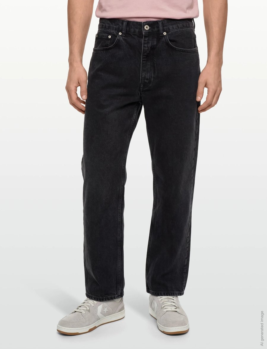 Garment Project - Loose Five Pocket Jeans - Stone Was - loose jeans - black - 3