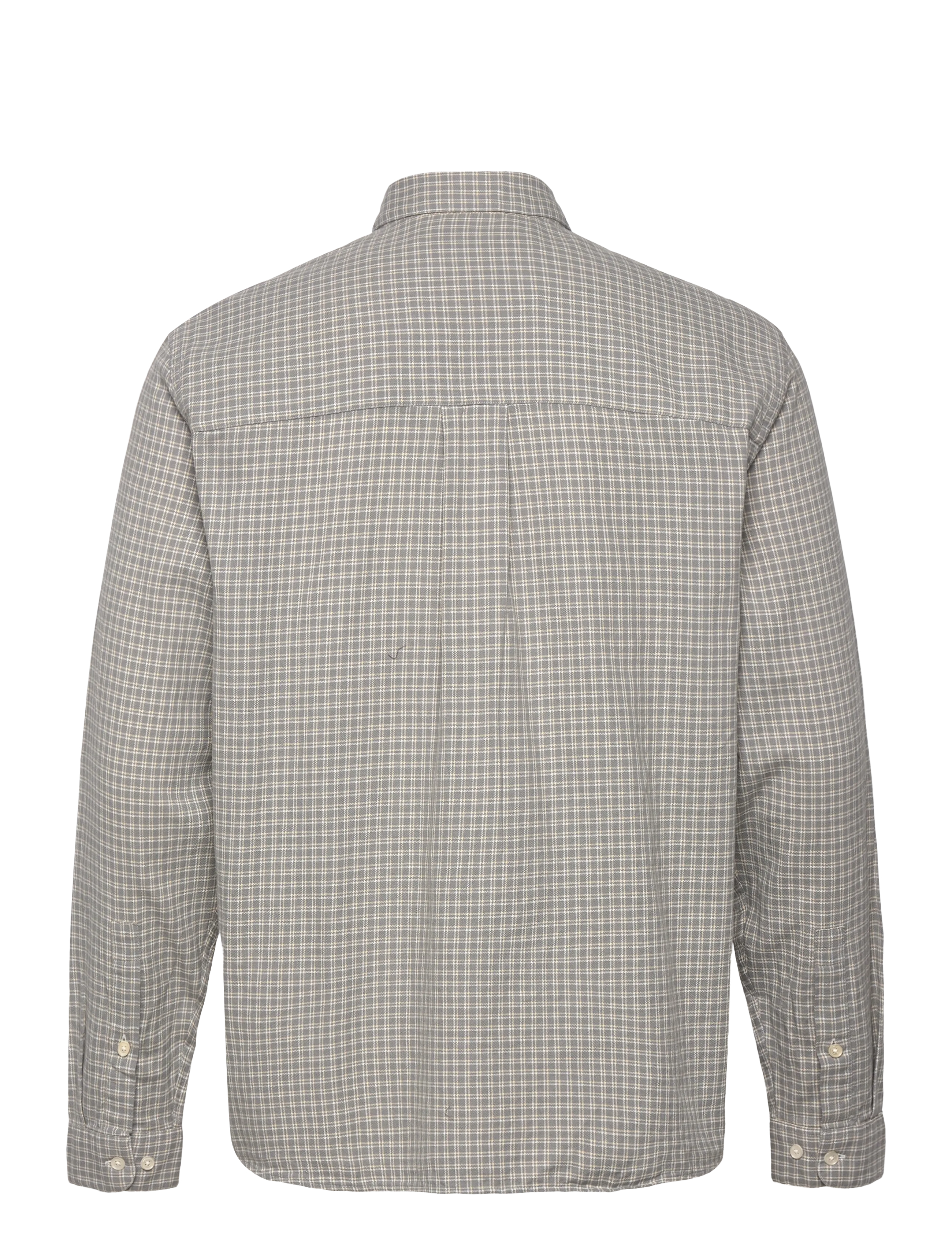 Garment Project - Relaxed LS Button Down Shirt - Grey - ternede skjorter - grey check - 1