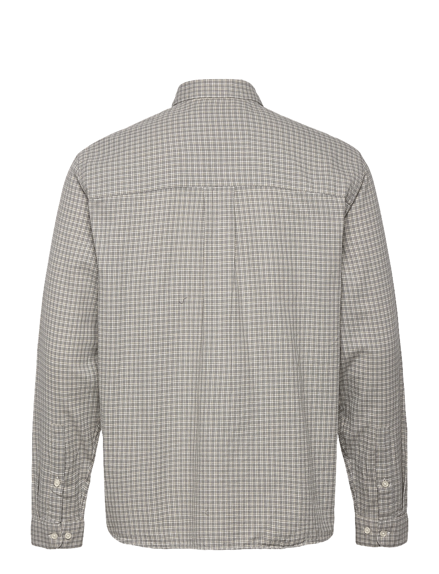 Garment Project - Relaxed LS Button Down Shirt - Grey - karierte hemden - grey check - 2