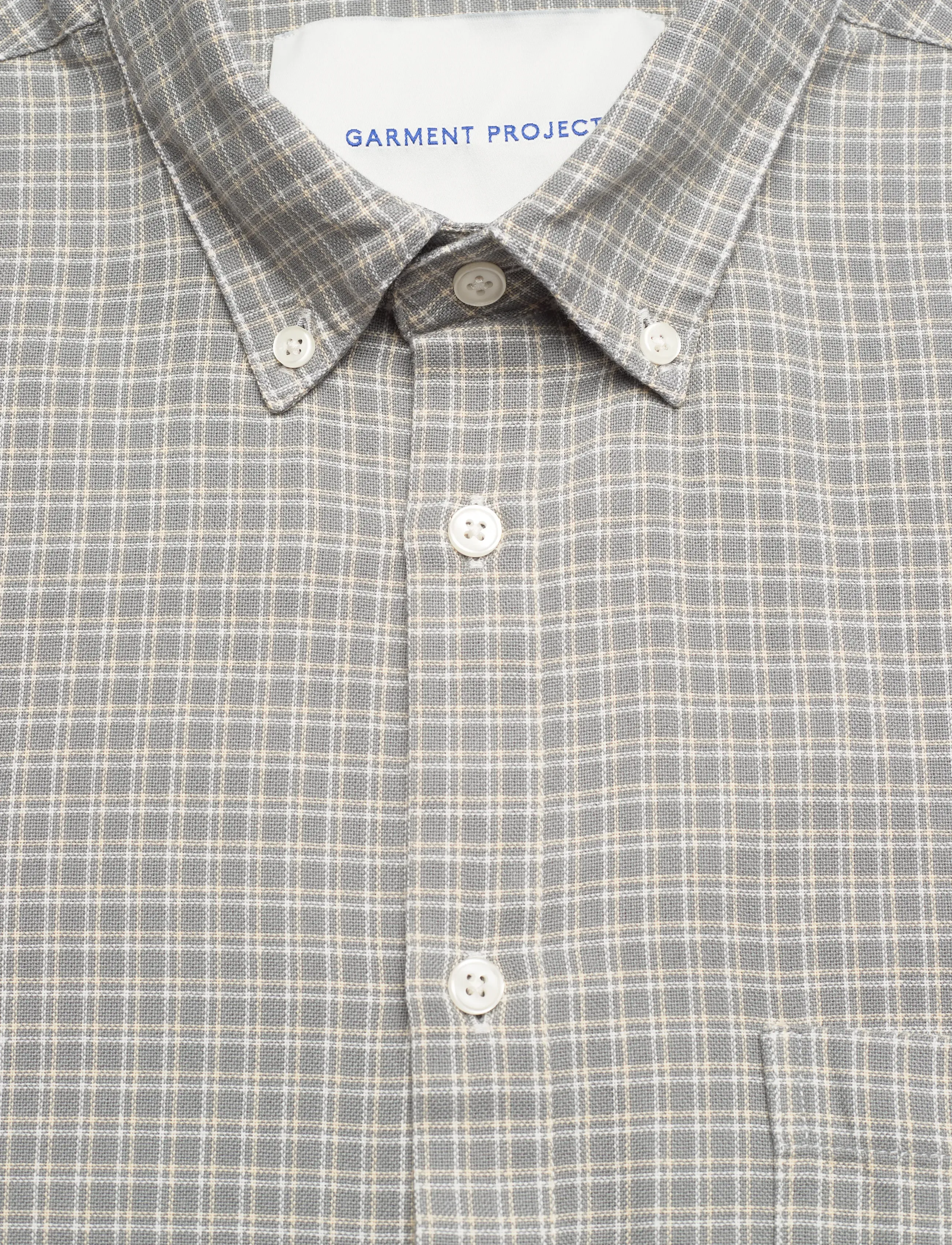 Garment Project - Relaxed LS Button Down Shirt - Grey - ternede skjorter - grey check - 2