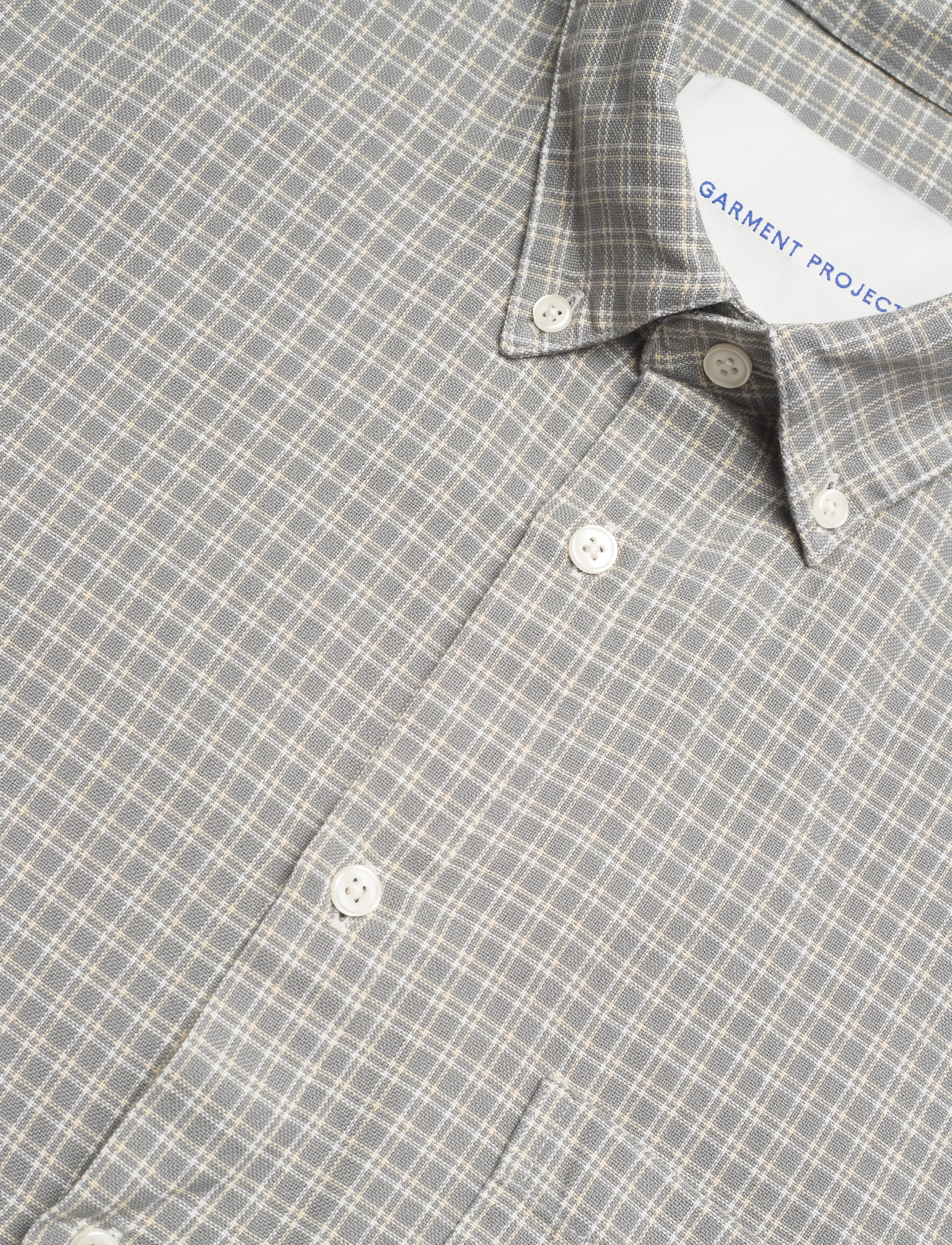 Garment Project - Relaxed LS Button Down Shirt - Grey - ternede skjorter - grey check - 3