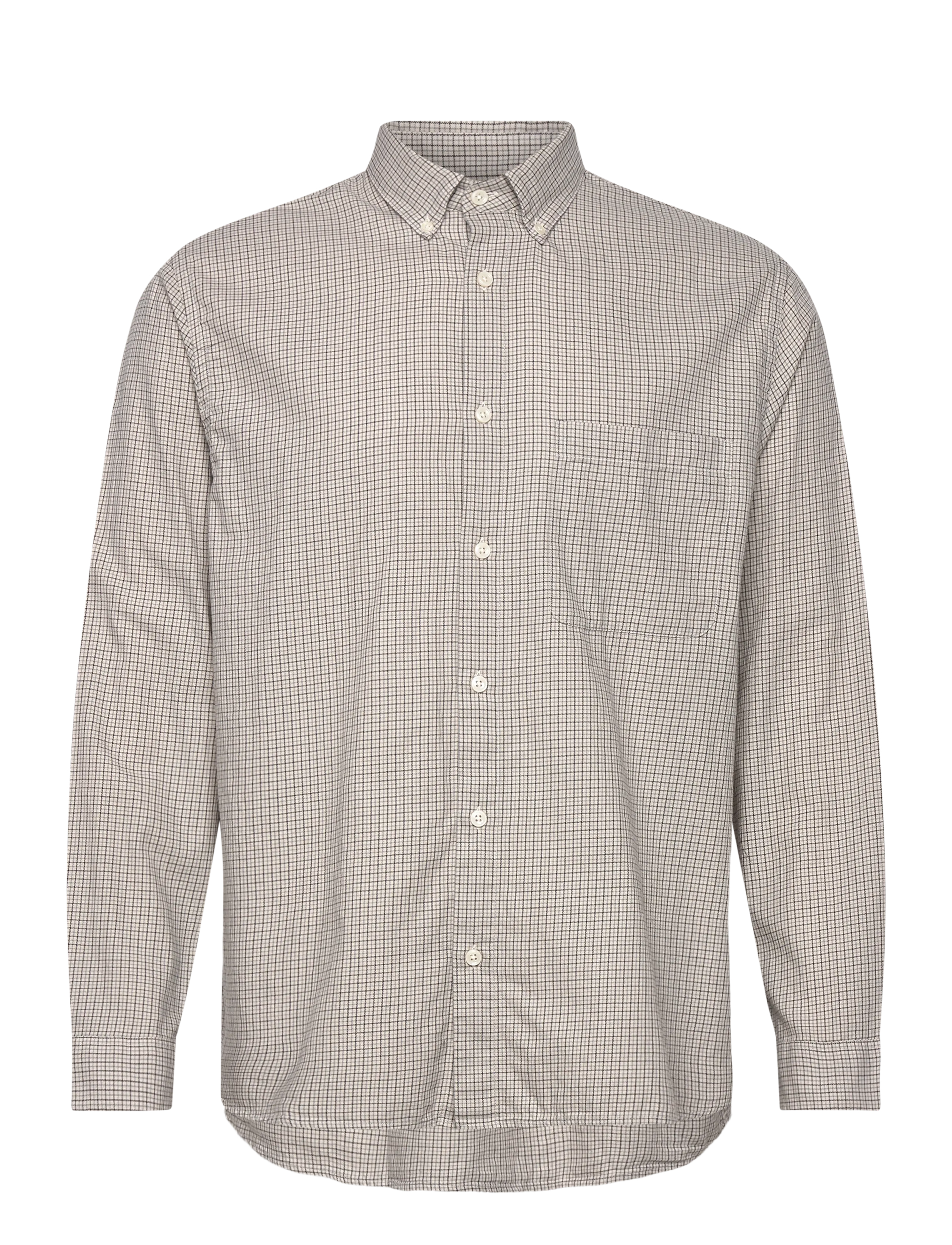 Garment Project Relaxed LS Button Down Shirt - Bone - Skandinavisk - GREY CHECK / grey
