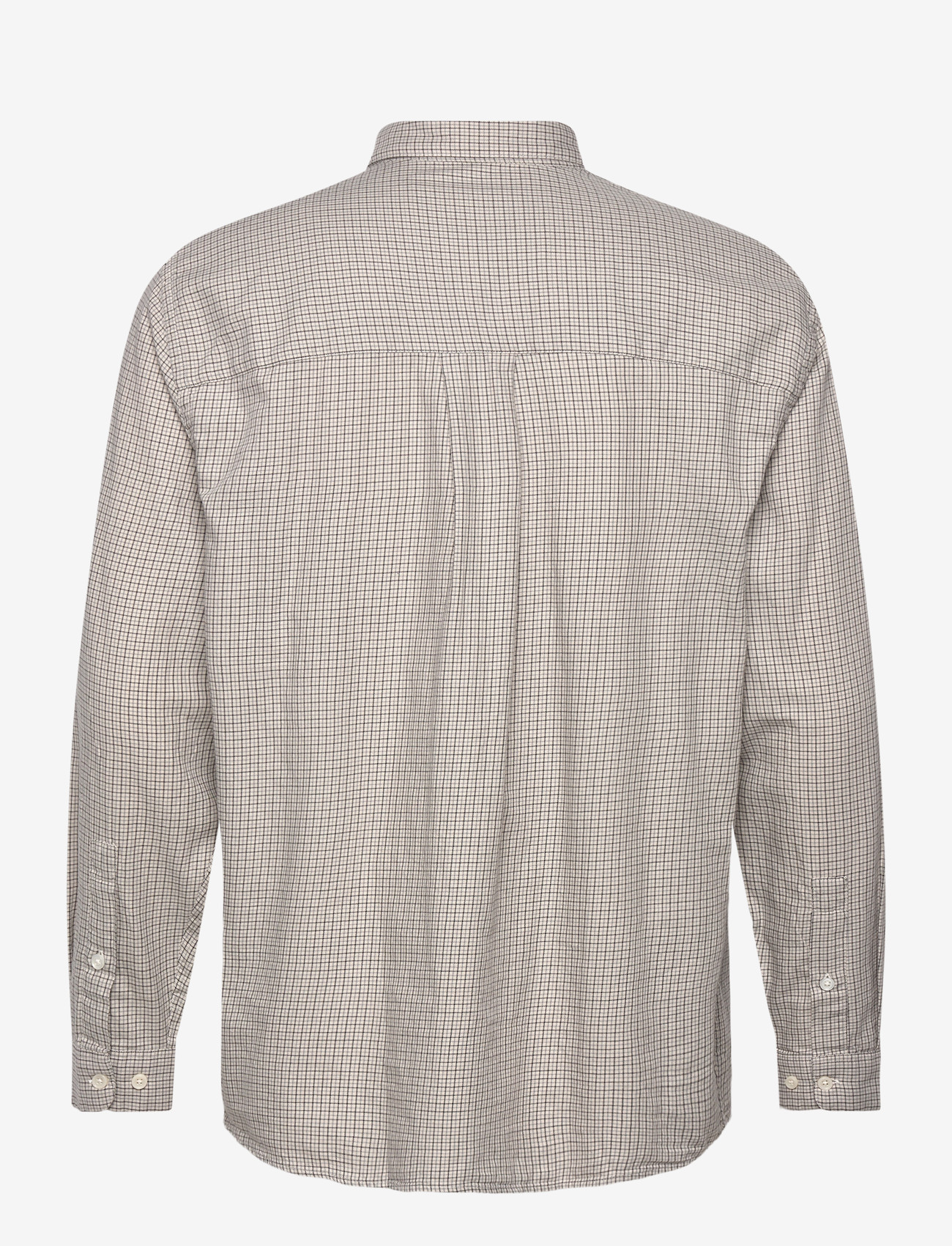 Garment Project - Relaxed LS Button Down Shirt - Bone - ruudulised särgid - grey check - 1