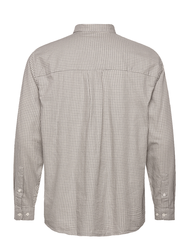 Garment Project - Relaxed LS Button Down Shirt - Bone - ruudulised särgid - grey check - 1