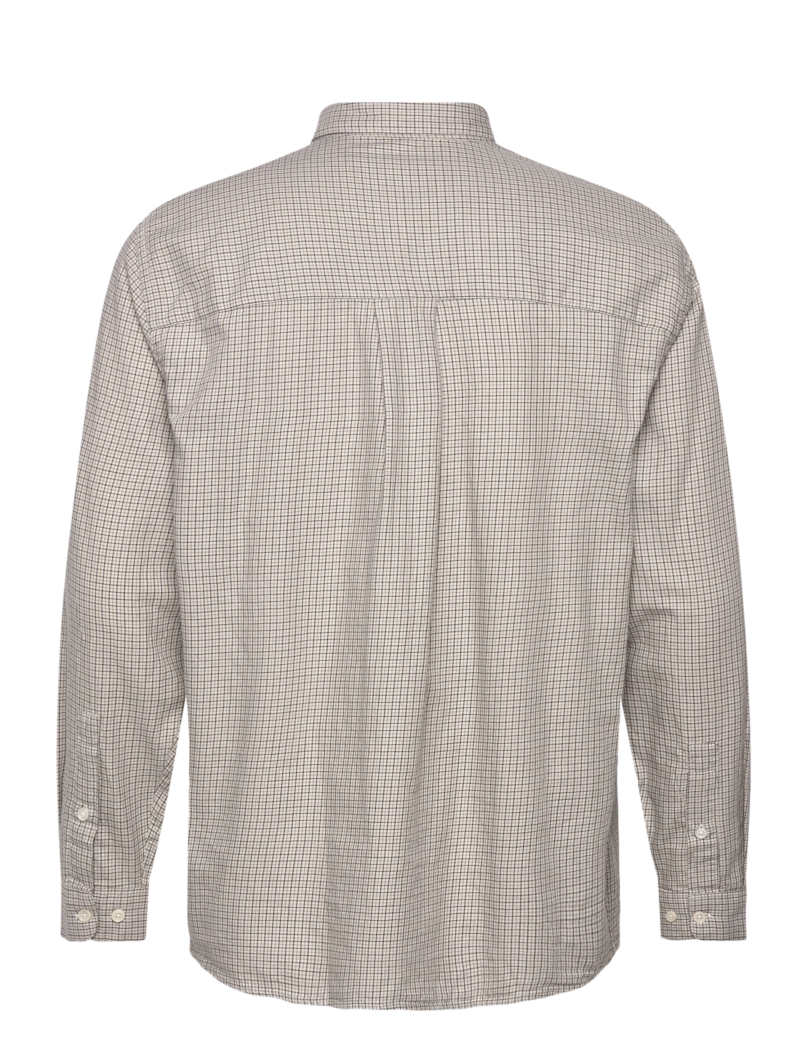 Garment Project - Relaxed LS Button Down Shirt - Bone - ternede skjorter - grey check - 1