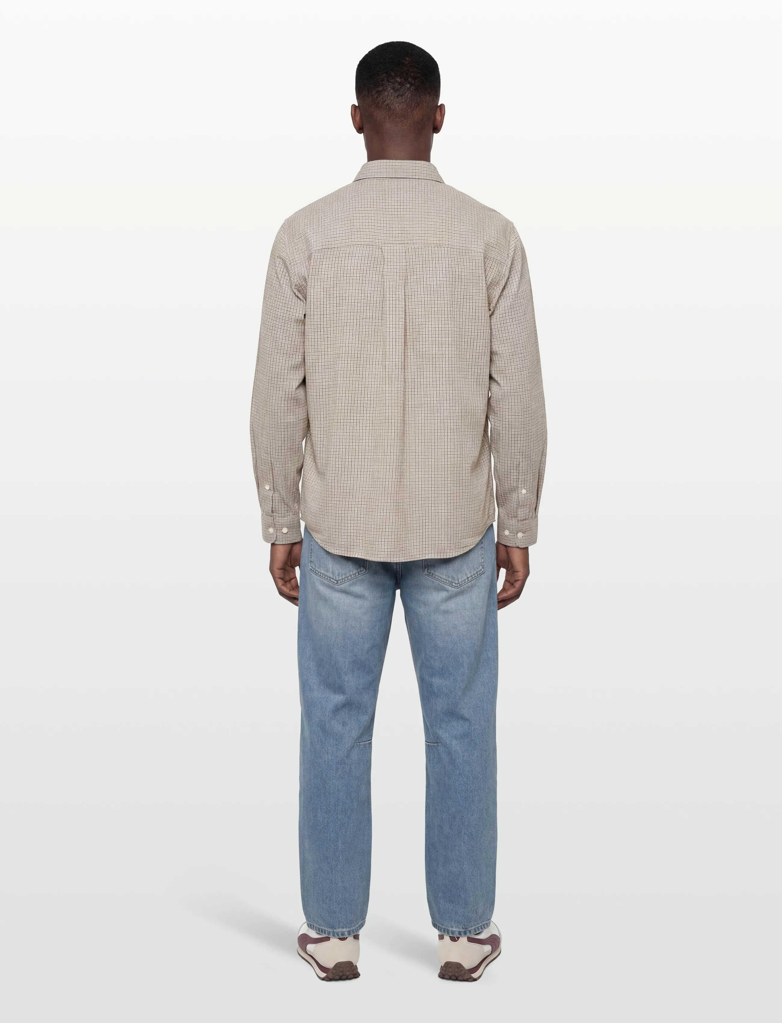 Garment Project - Relaxed LS Button Down Shirt - Bone - casual hemden - grey check - 4