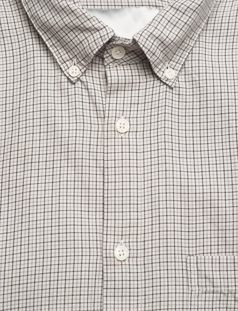 Garment Project - Relaxed LS Button Down Shirt - Bone - ruudulised särgid - grey check - 2