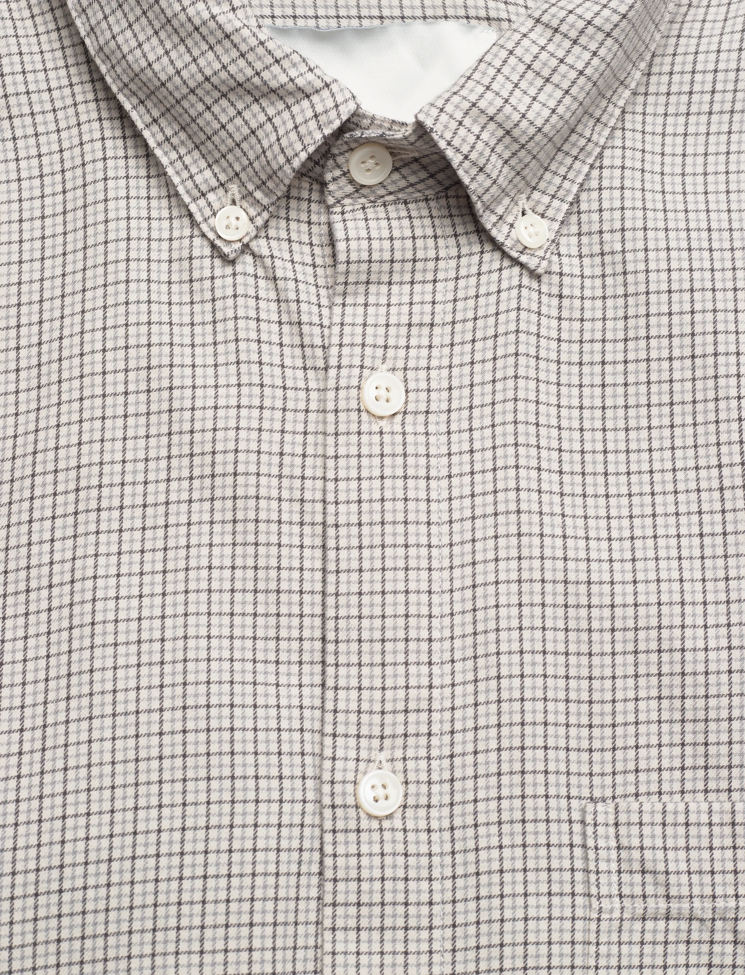 Garment Project - Relaxed LS Button Down Shirt - Bone - ternede skjorter - grey check - 2