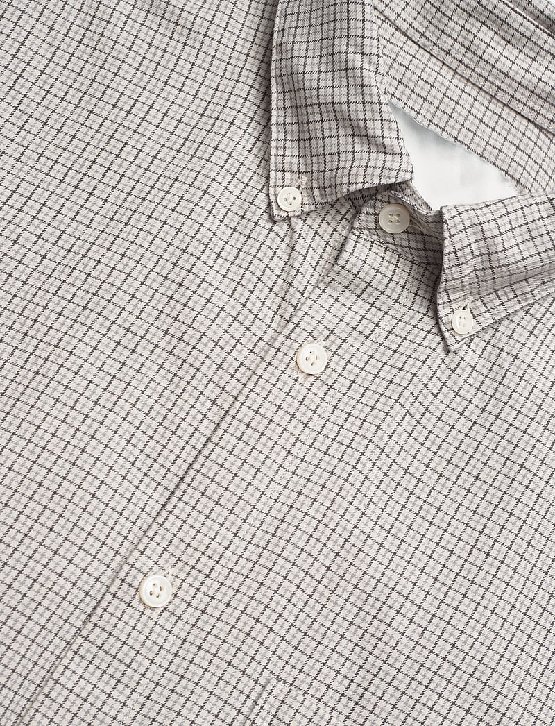 Garment Project - Relaxed LS Button Down Shirt - Bone - ruudulised särgid - grey check - 3