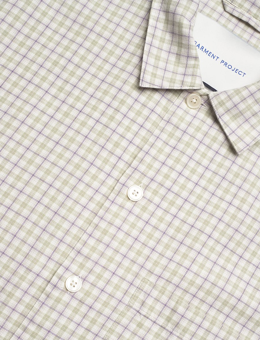 Garment Project - Holiday Shirt - Dusty green/purple - checkered shirts - dusty green - 3