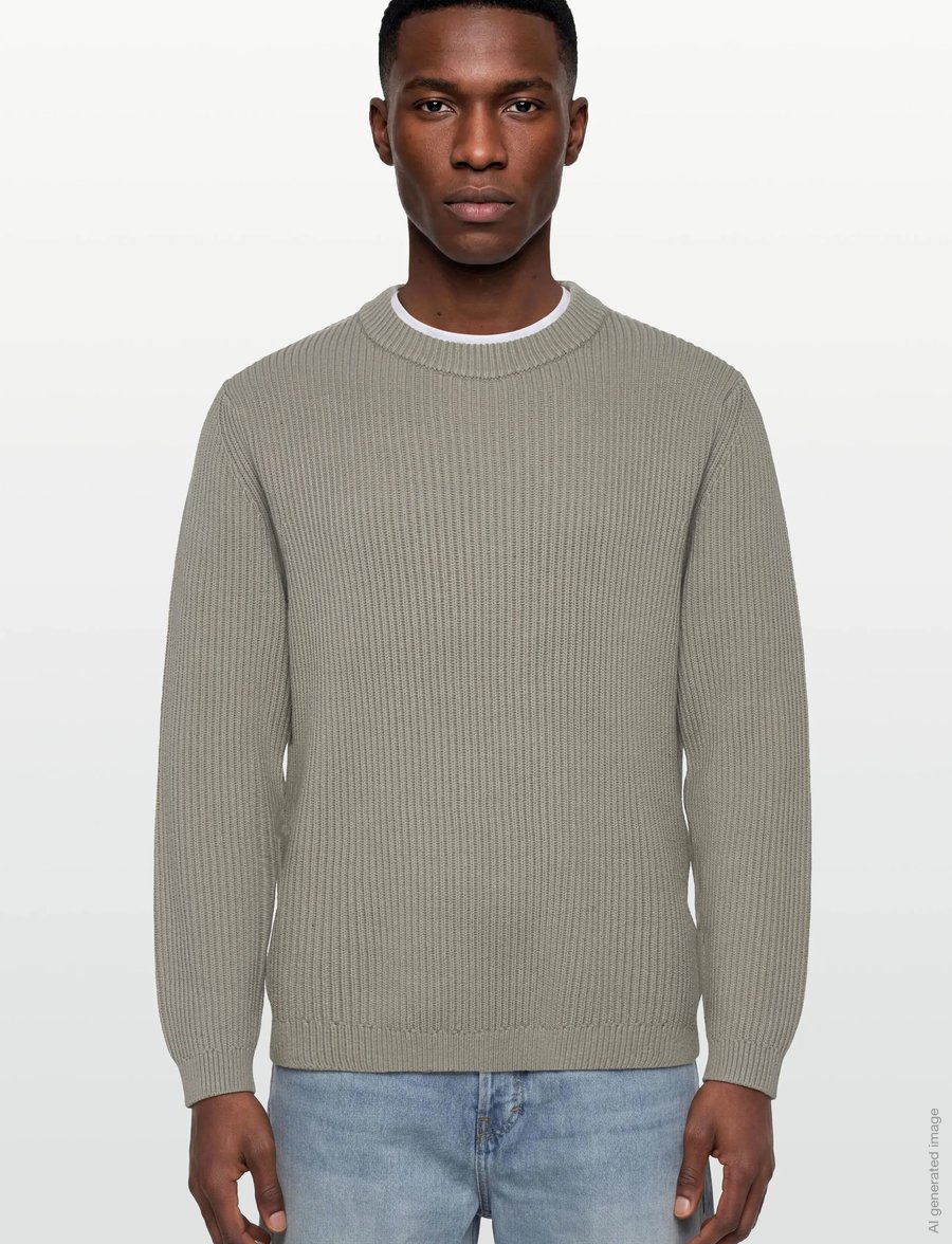 Garment Project - Boxy Cotton Knit - Dusty Green - rundhals - dusty green - 3