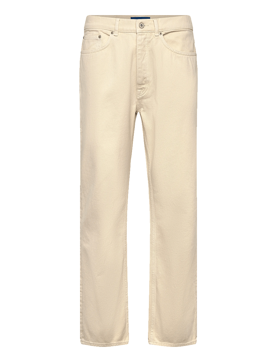 Garment Project - Loose Five Pocket Jeans - Ecru - loose jeans - ecru - 0