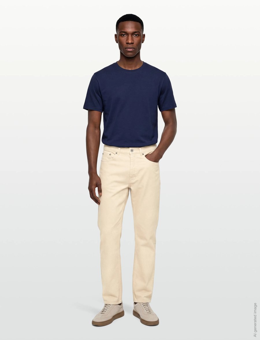 Garment Project - Loose Five Pocket Jeans - Ecru - loose jeans - ecru - 0