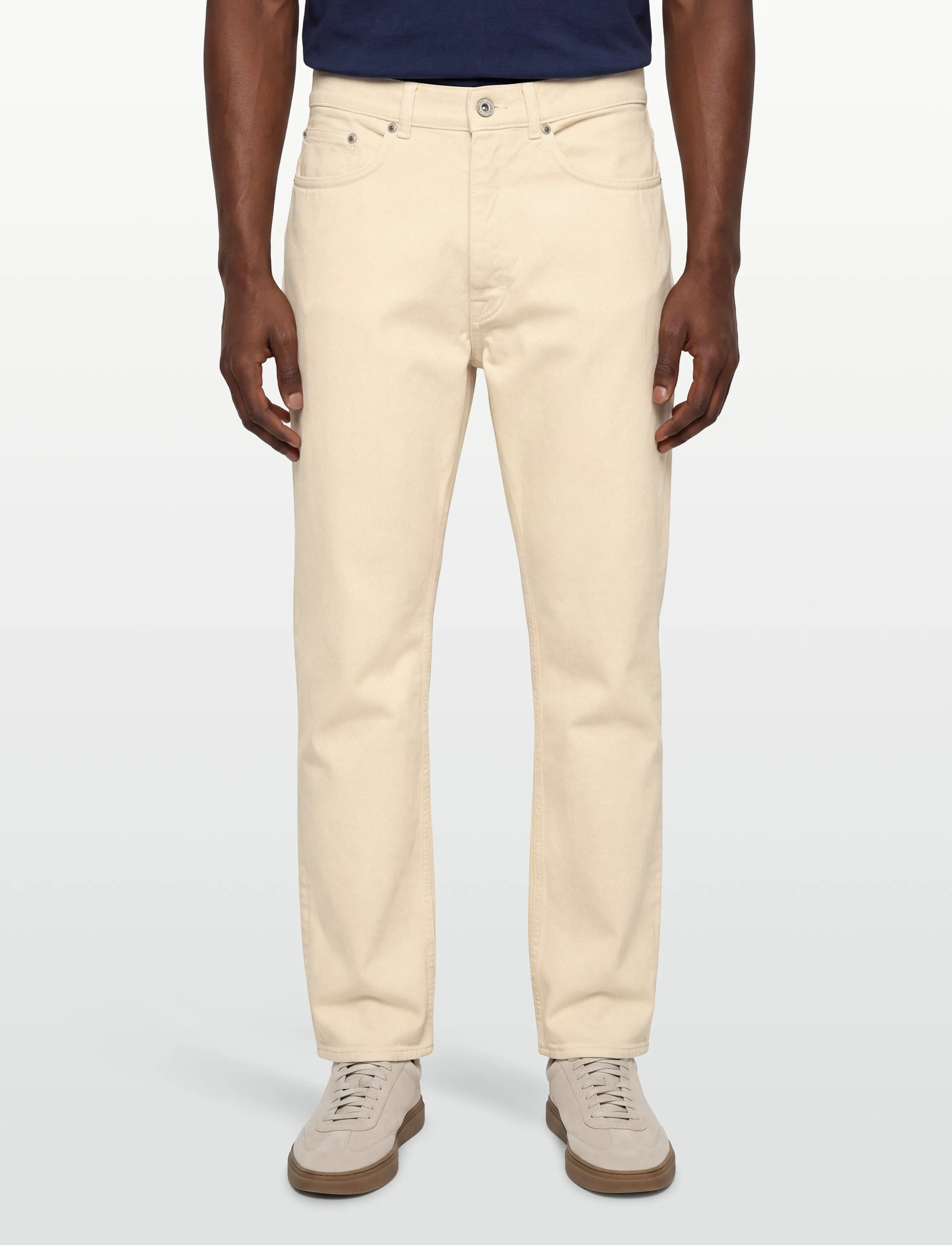 Garment Project - Loose Five Pocket Jeans - Ecru - loose jeans - ecru - 3