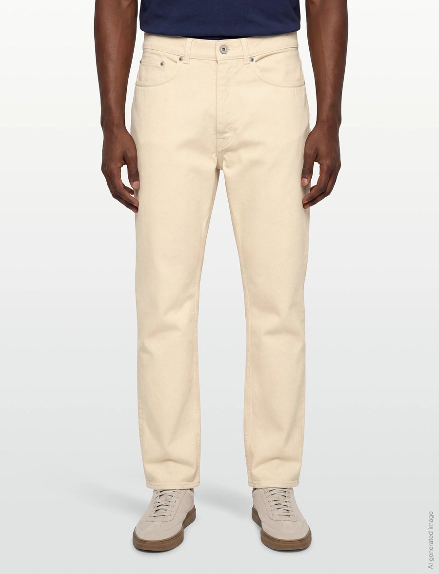 Garment Project - Loose Five Pocket Jeans - Ecru - loose jeans - ecru - 3