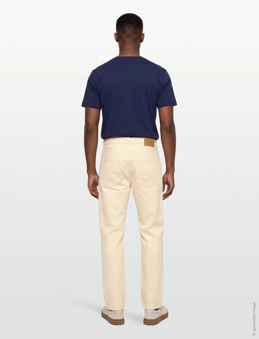 Garment Project - Loose Five Pocket Jeans - Ecru - loose jeans - ecru - 4