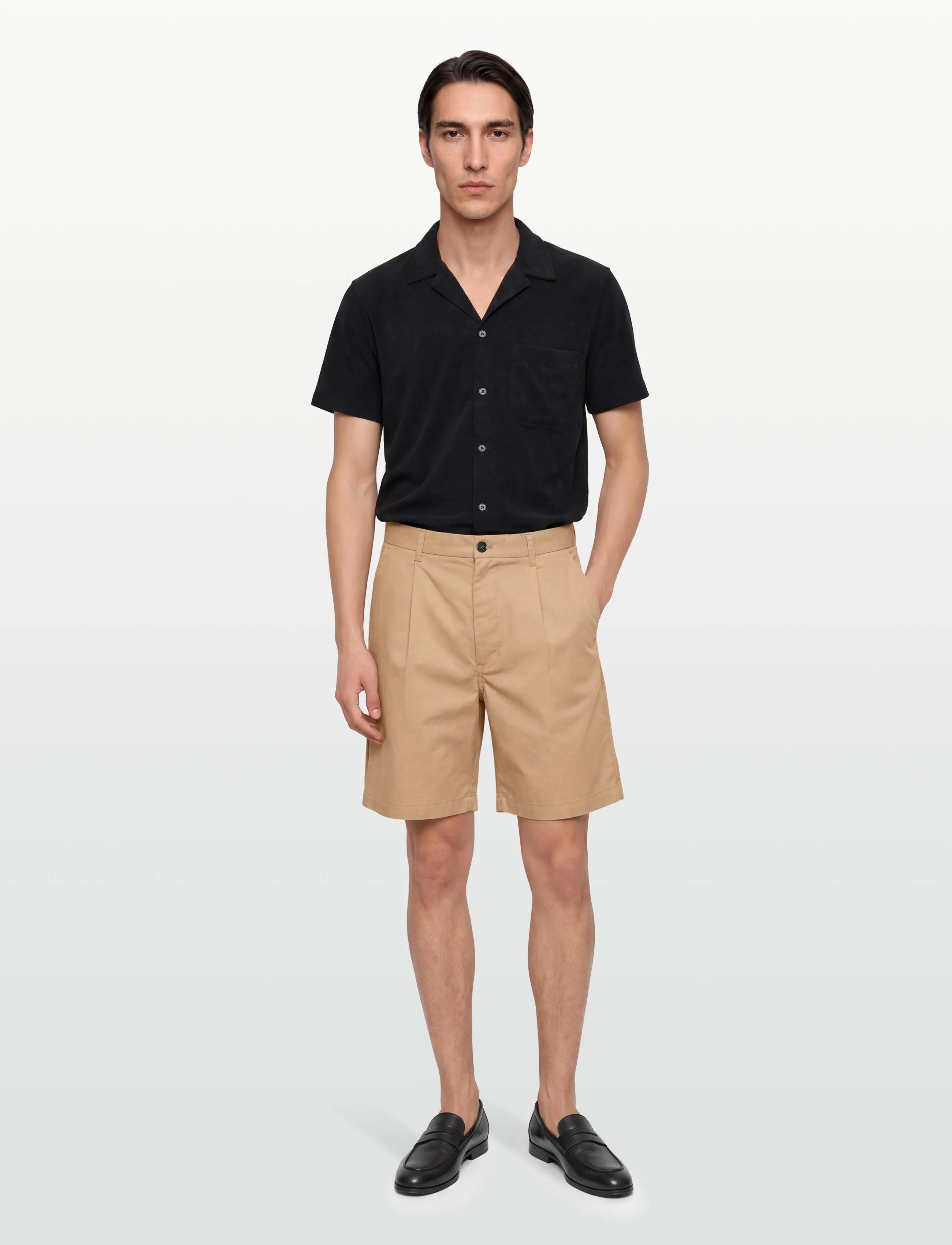 Garment Project Bill Shorts - Sand Twill, 33, Beige, Shorts > Chinoshorts, Herre