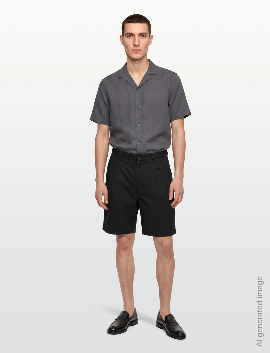 Garment Project - Bill Shorts - Black Twill - chinos shorts - black - 0