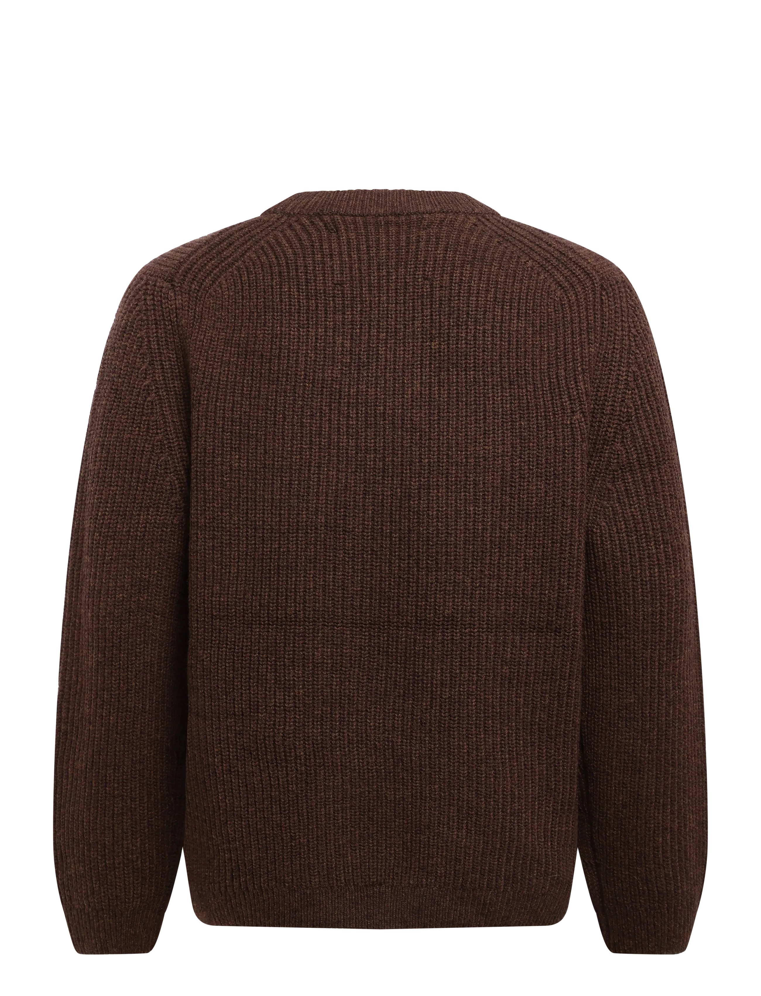 Garment Project - Boxy Wool Knit - Brown Melange - rundhalsad - brown - 1
