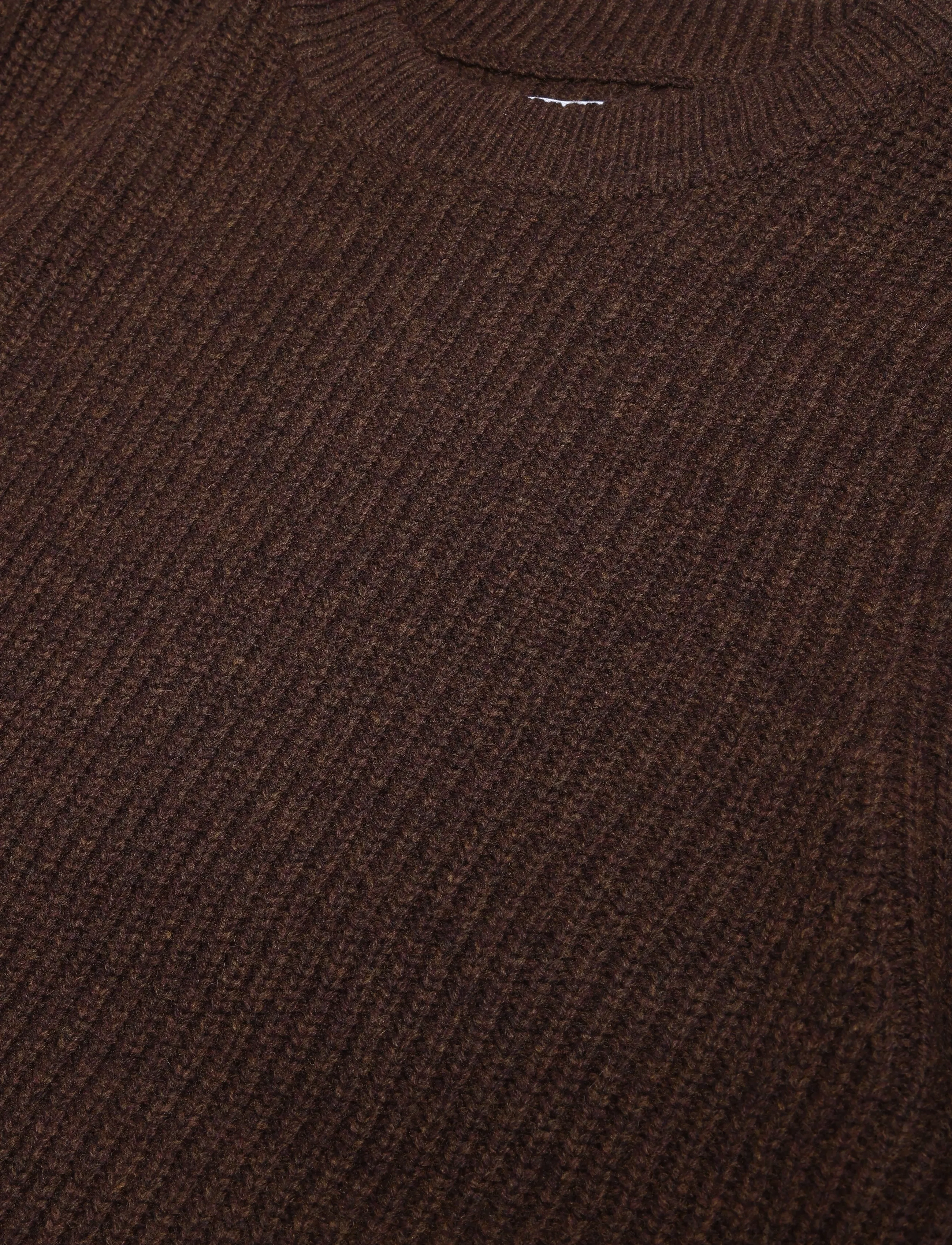 Garment Project - Boxy Wool Knit - Brown Melange - rundhalsad - brown - 2