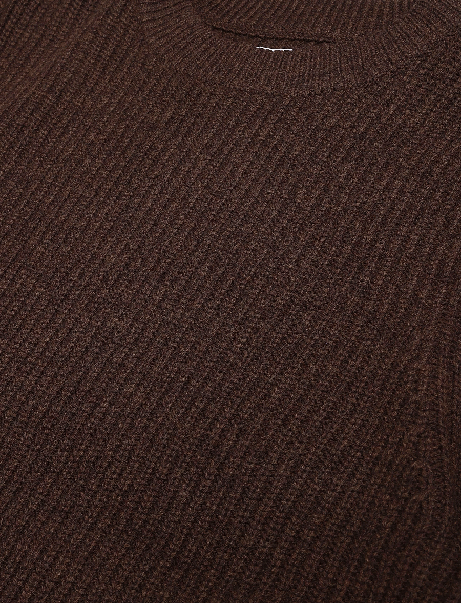 Garment Project - Boxy Wool Knit - Brown Melange - rundhalsad - brown - 2