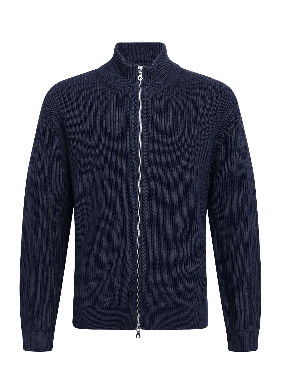 Garment Project - Norman - Navy - fullzip strik - navy - 0