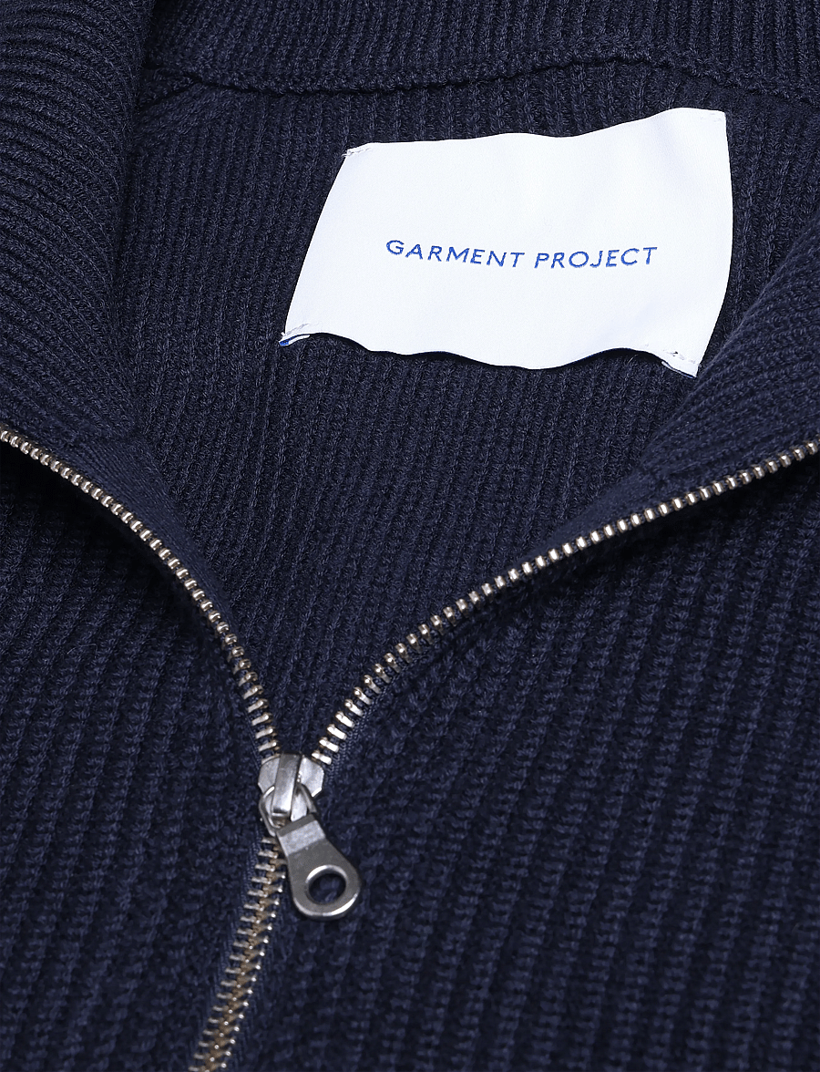 Garment Project - Norman - Navy - fullzip strik - navy - 2