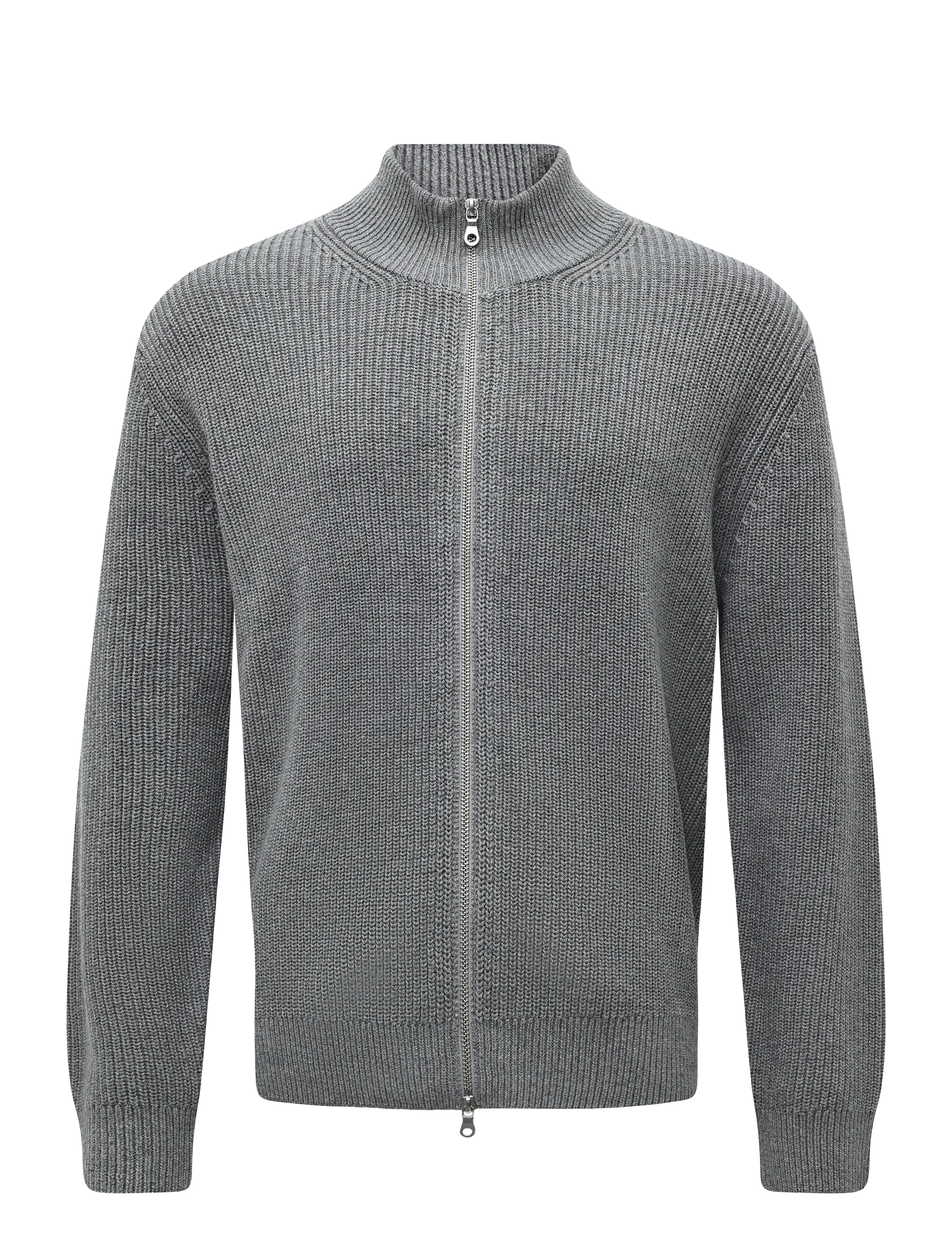 Garment Project Norman - Grey Melange - Full Zip tröjor - GREY / grey