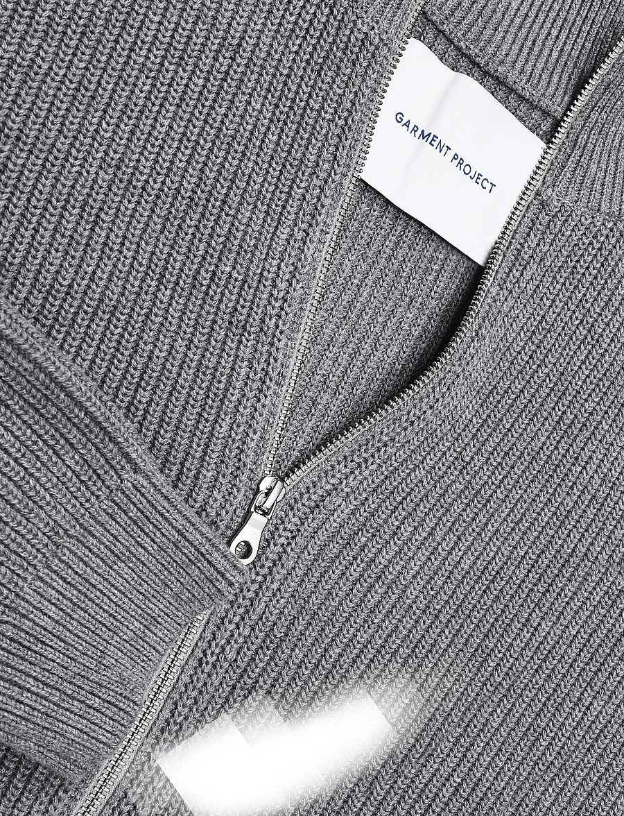 Garment Project - Norman - Grey Melange - full zip tröjor - grey - 2