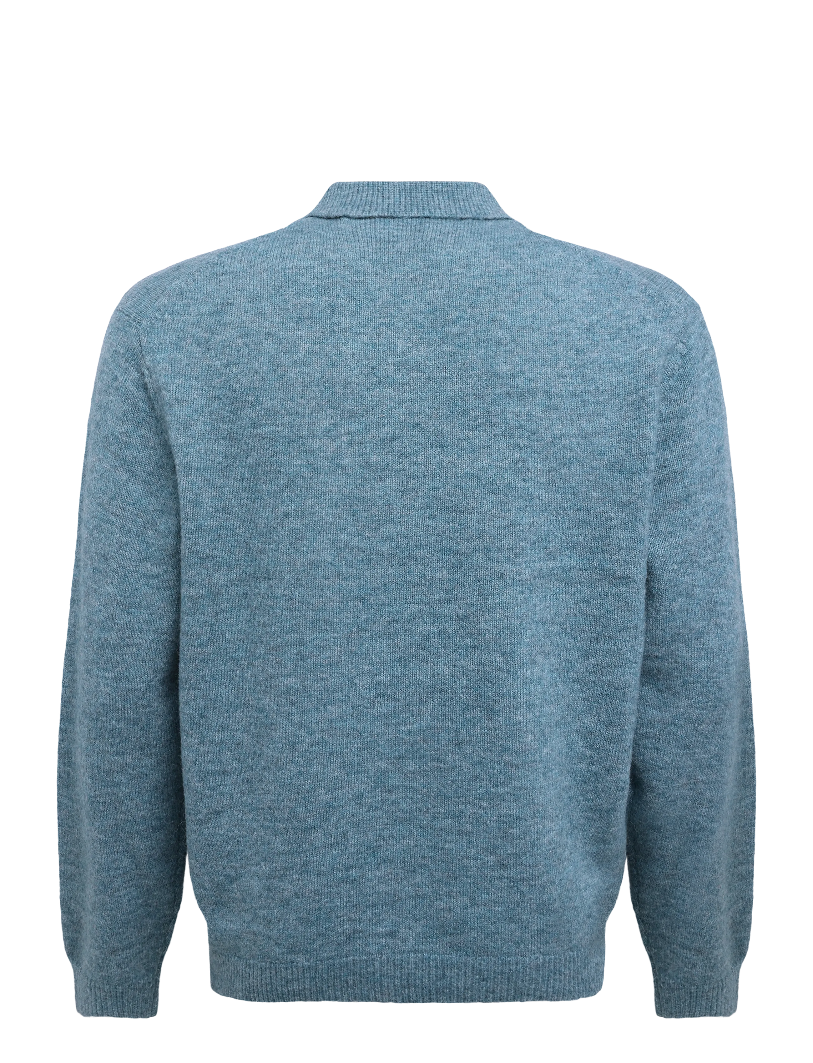 Garment Project - Norton - Dusty Turquoise - poloer i strik med lange ærmer - dusty turquoise - 1