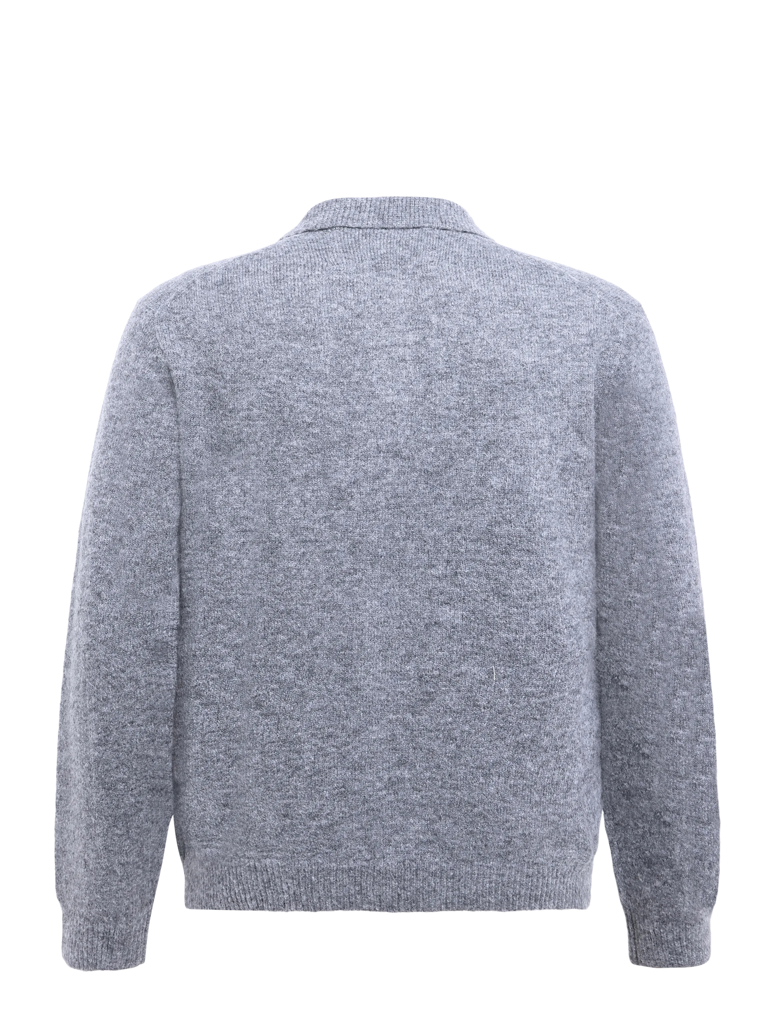 Garment Project - Norton - Grey Melange - poloer i strik med lange ærmer - grey - 1