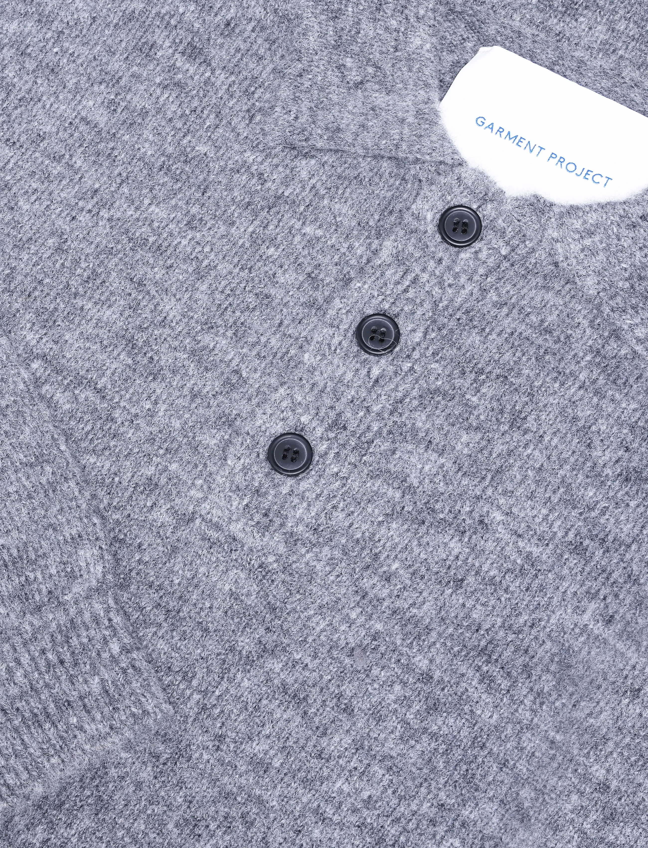 Garment Project - Norton - Grey Melange - poloer i strik med lange ærmer - grey - 2